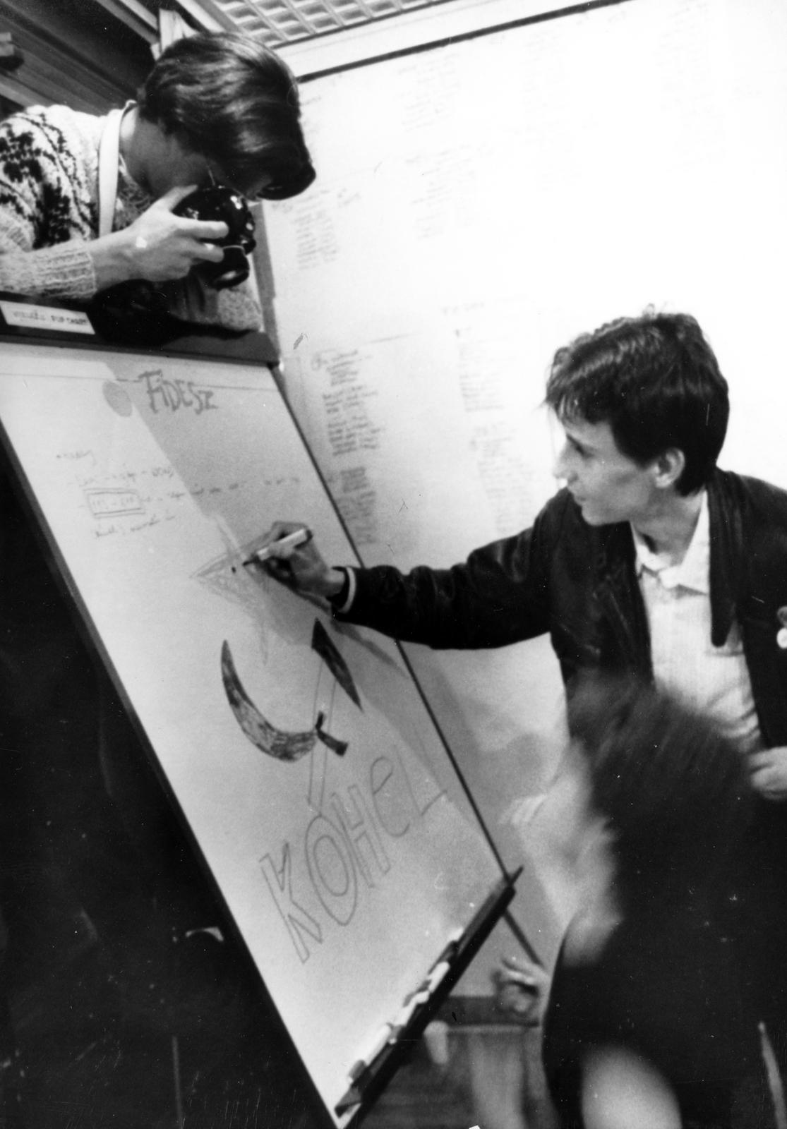 1990, Zalai Mária, gyűlés, tervrajz, Fortepan #236773