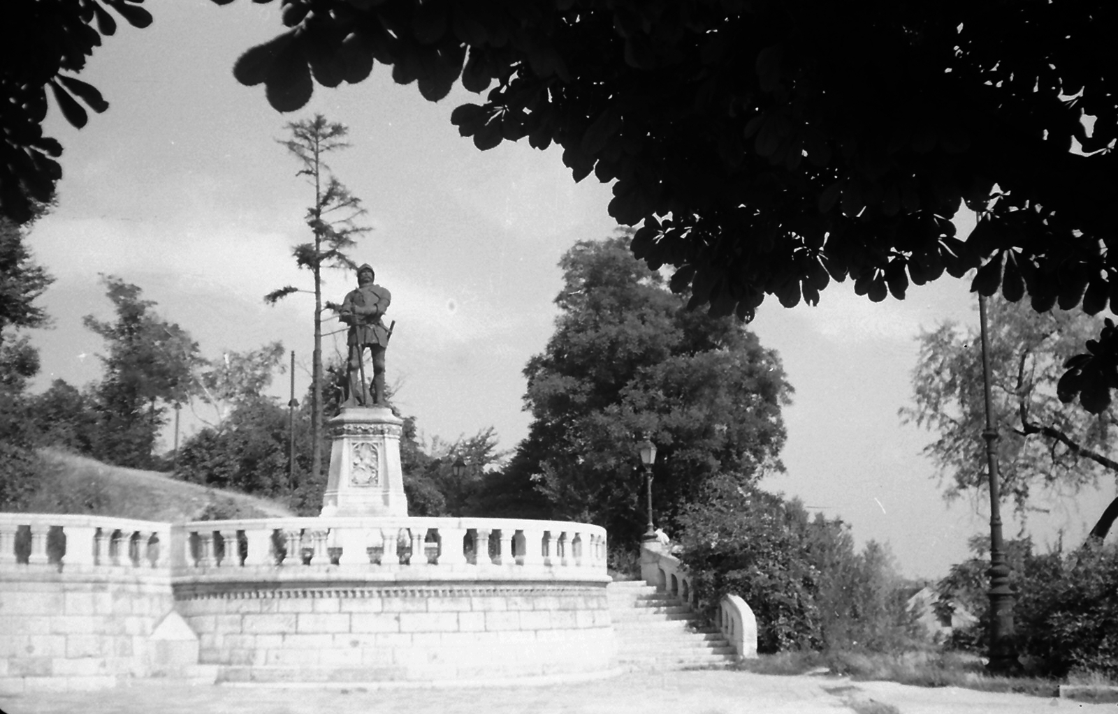 Hungary, Budapest I., Hunyadi János szobra a Halászbástya alatt., 1956, Pálfi Balázs, Budapest, János Hunyadi-portrayal, Fortepan #23734