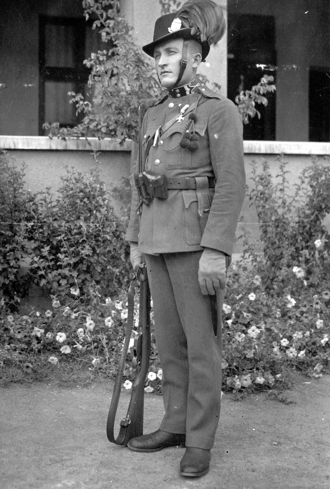 1938, Kővári Brigitta, gendarme, weapon, Fortepan #23793