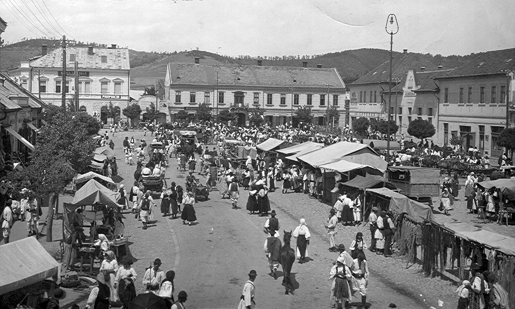 Romania,Transylvania, Hațeg, főtér., 1915, Nagy Sándor, market, square, Fortepan #23802