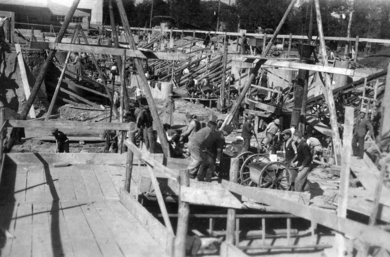 1951, Középületépítő Vállalat - Kreszán Albert - Koczka András - Kemecsei József, Fortepan #238125