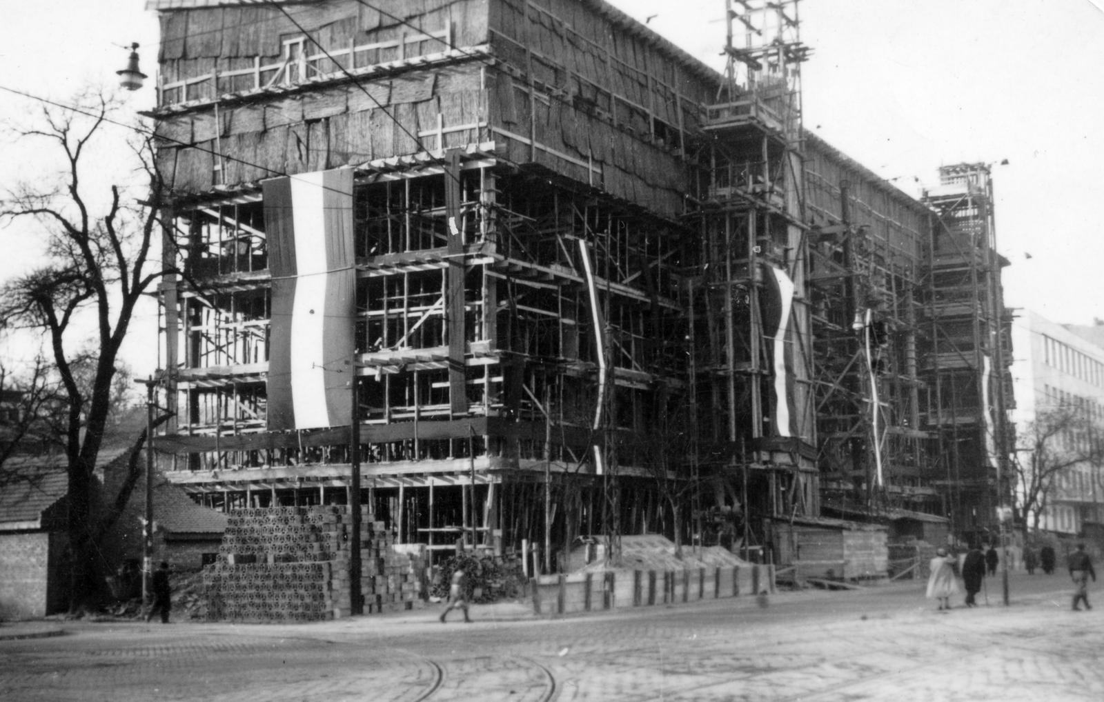 1951, Középületépítő Vállalat - Kreszán Albert - Koczka András - Kemecsei József, Fortepan #238127