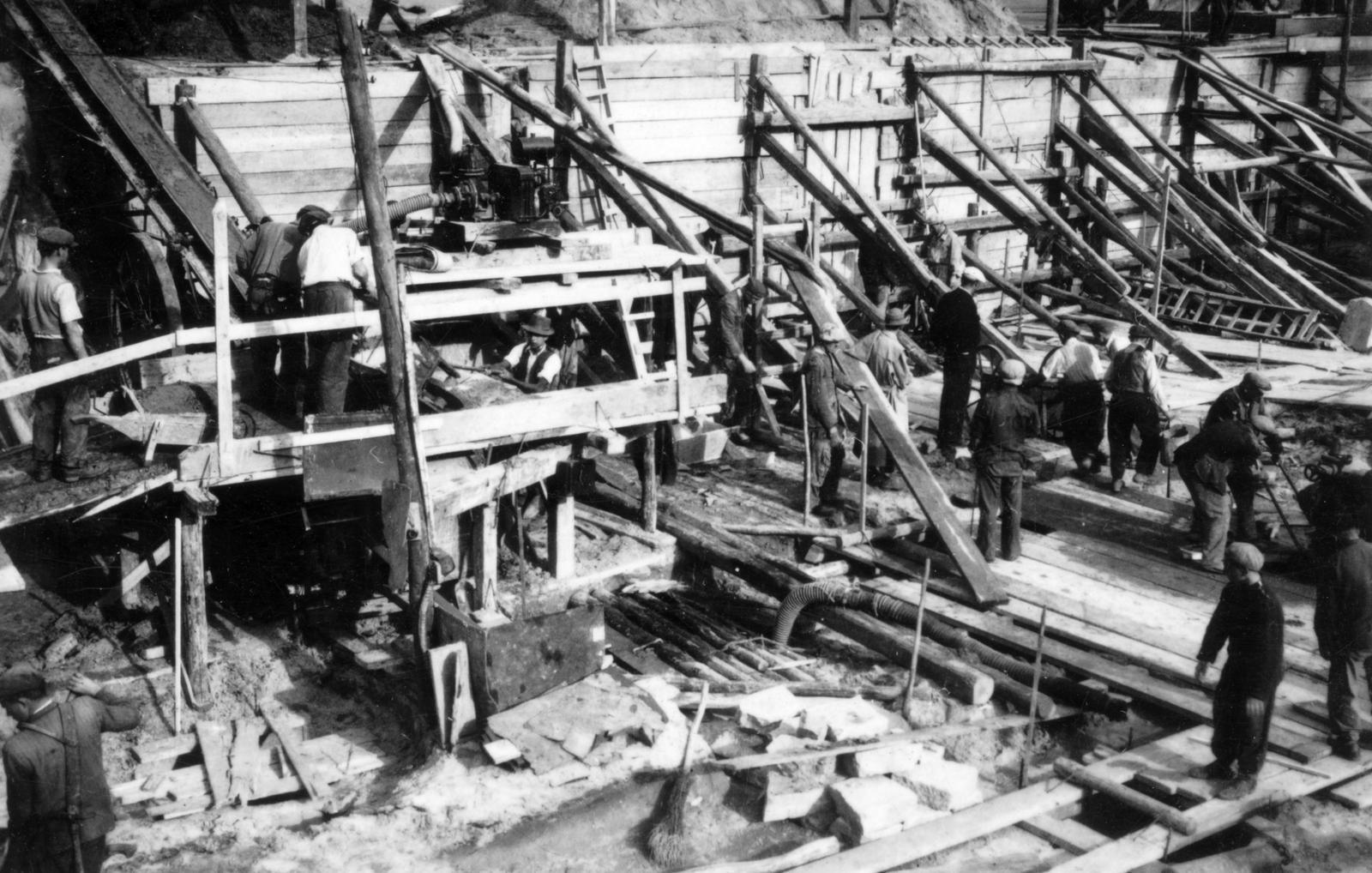 1951, Középületépítő Vállalat - Kreszán Albert - Koczka András - Kemecsei József, Fortepan #238129