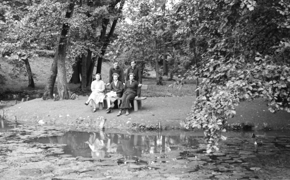 Hungary, Miskolc,Miskolctapolca, Csónakázótó., 1955, Pálfi Balázs, tableau, relaxation, lake, Fortepan #23862