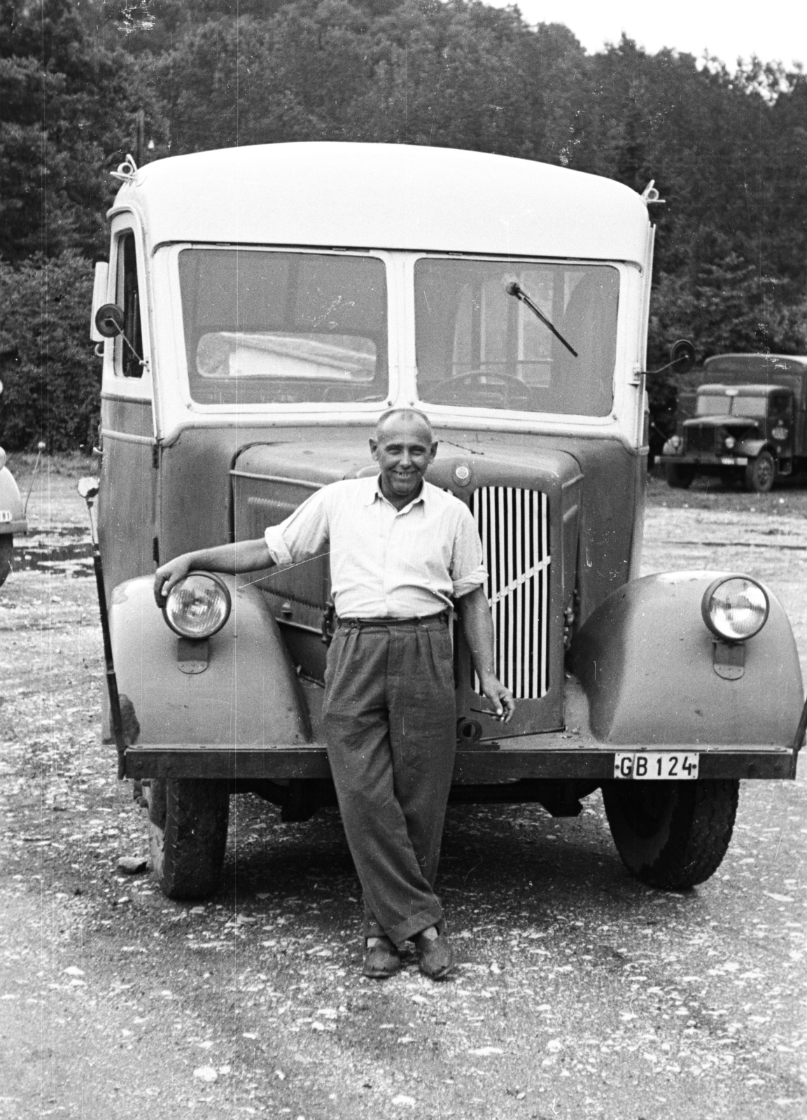 1955, Pálfi Balázs, bus, Hungarian brand, chauffeur, Rába-brand, number plate, Fortepan #23869