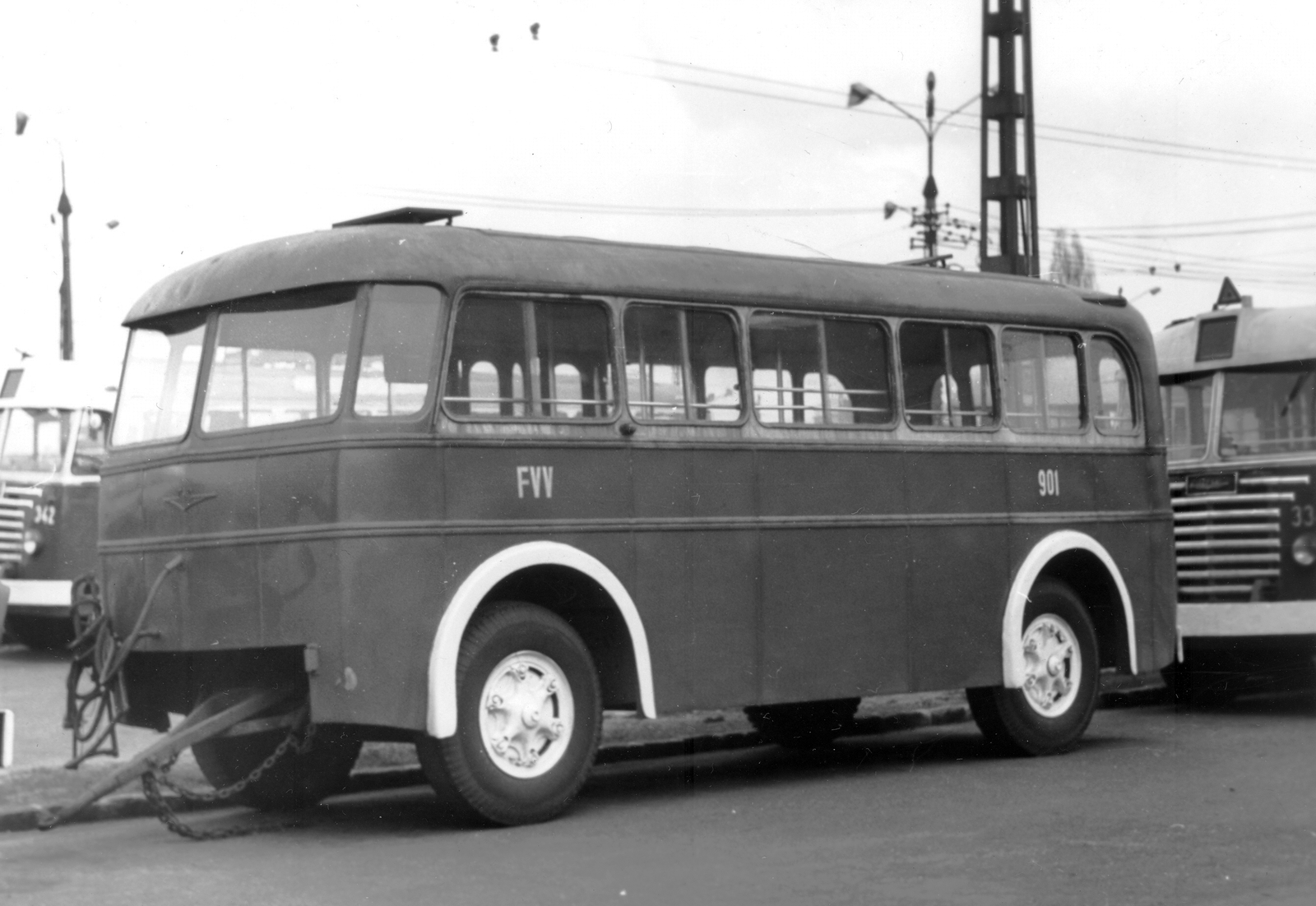 Hungary, Budapest X., Pongrácz út, járműtelep., 1962, Farnadi Zsolt, Hungarian brand, trailer, trolley bus, Budapest, Fortepan #24063