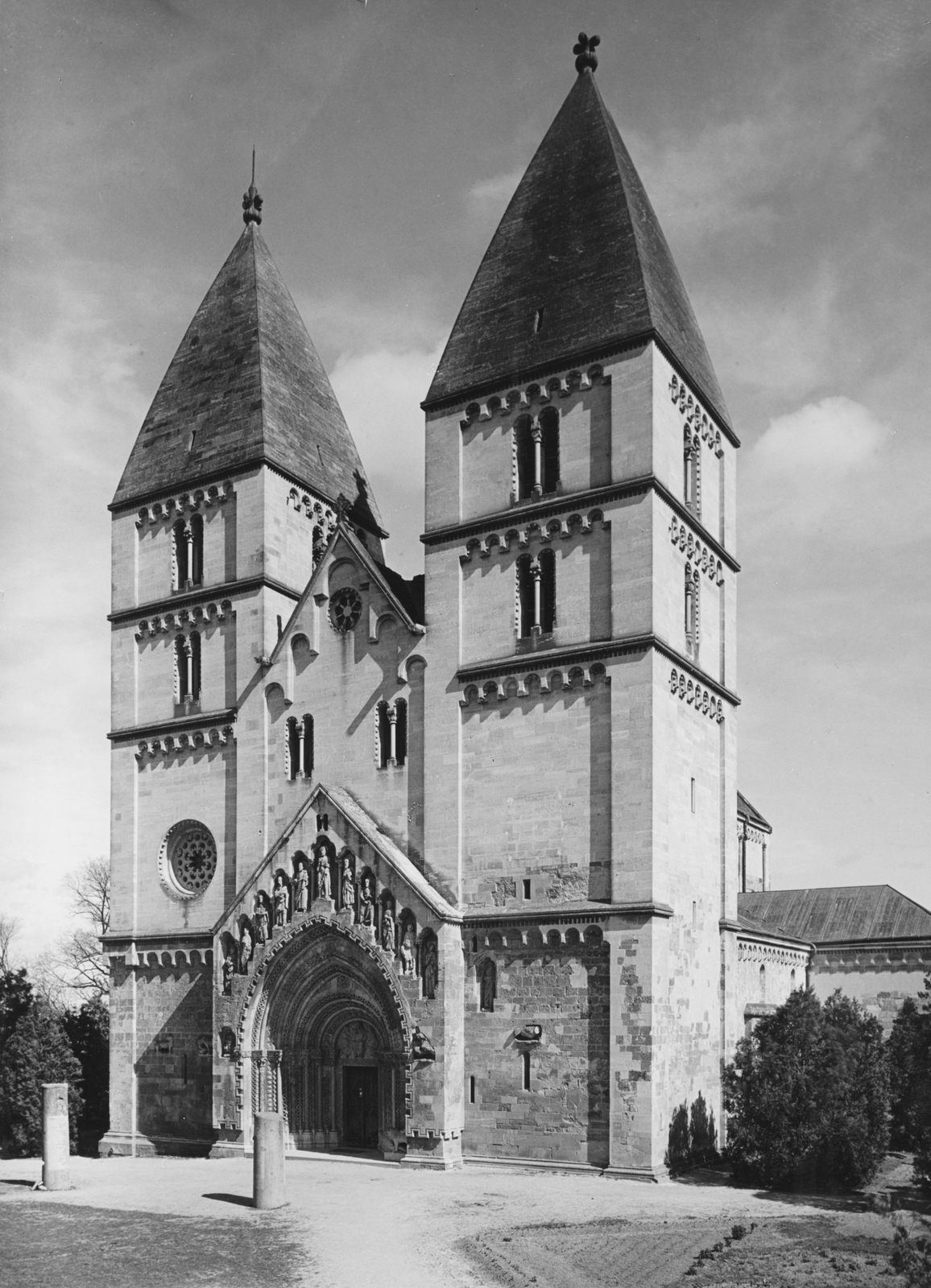 Hungary, Ják, Apátsági templom., 1940, Somlai Tibor, church, Fortepan #24180