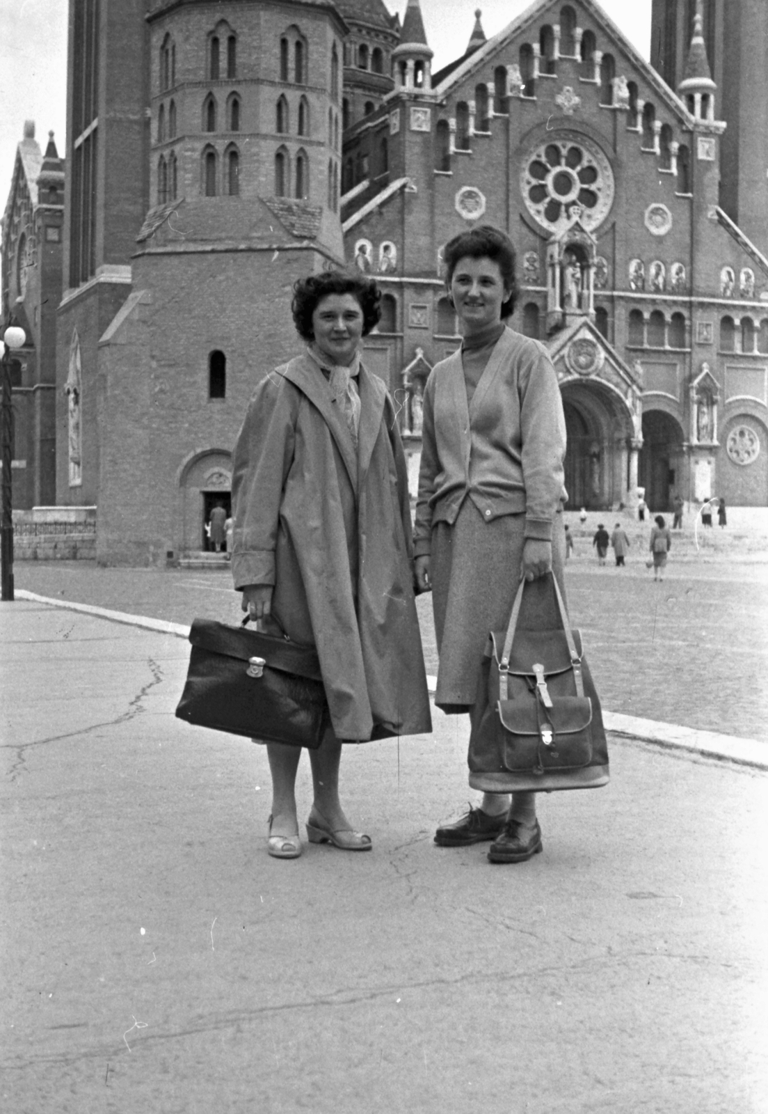 Magyarország, Szeged, Dóm tér, Fogadalmi templom., 1958, Szánthó Zoltán, Schulek Frigyes-terv, katolikus, székesegyház, Fortepan #24275