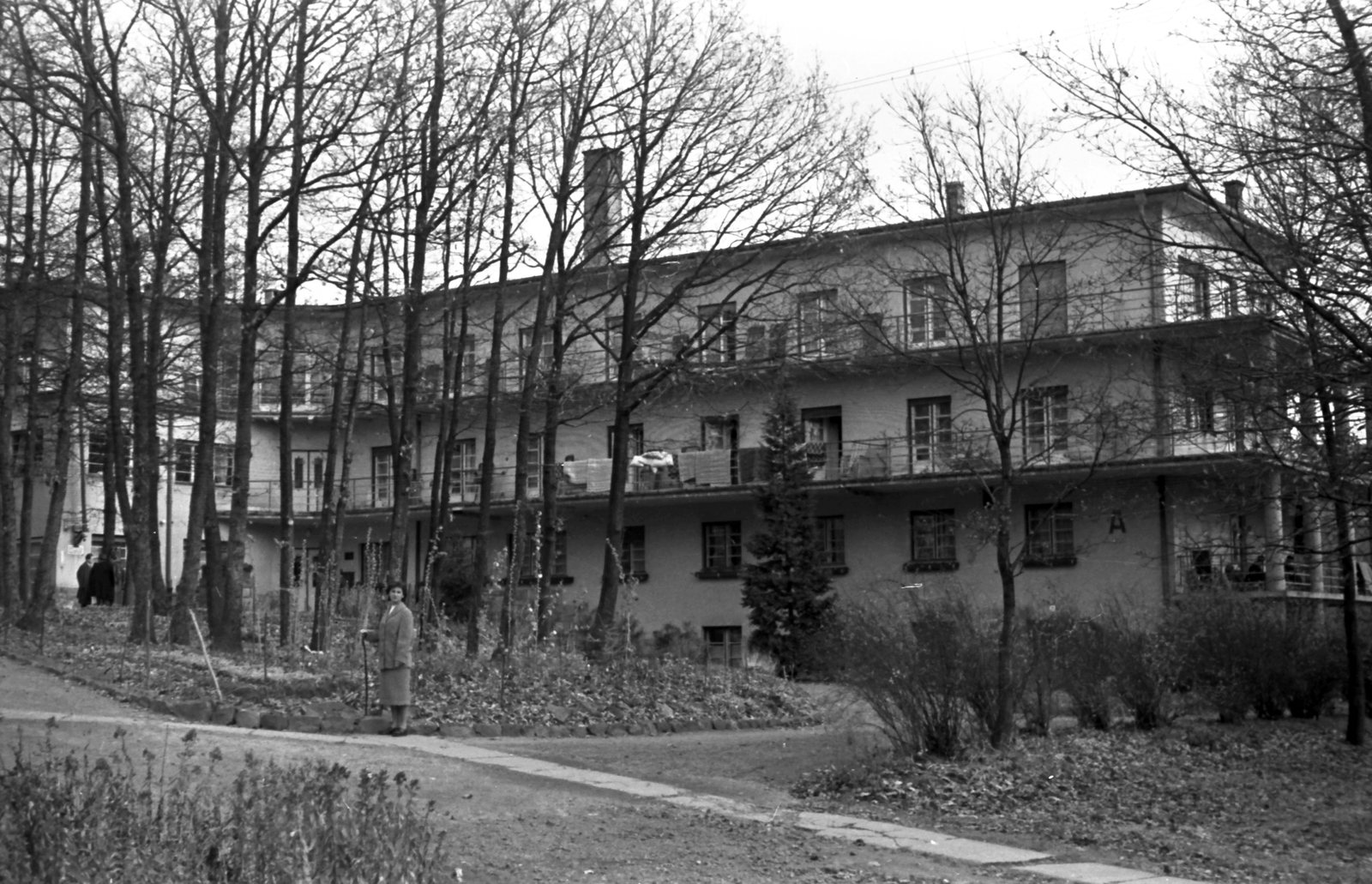 Hungary, Mátraháza, MÁV üdülő, A épület., 1959, Szánthó Zoltán, Fortepan #24411