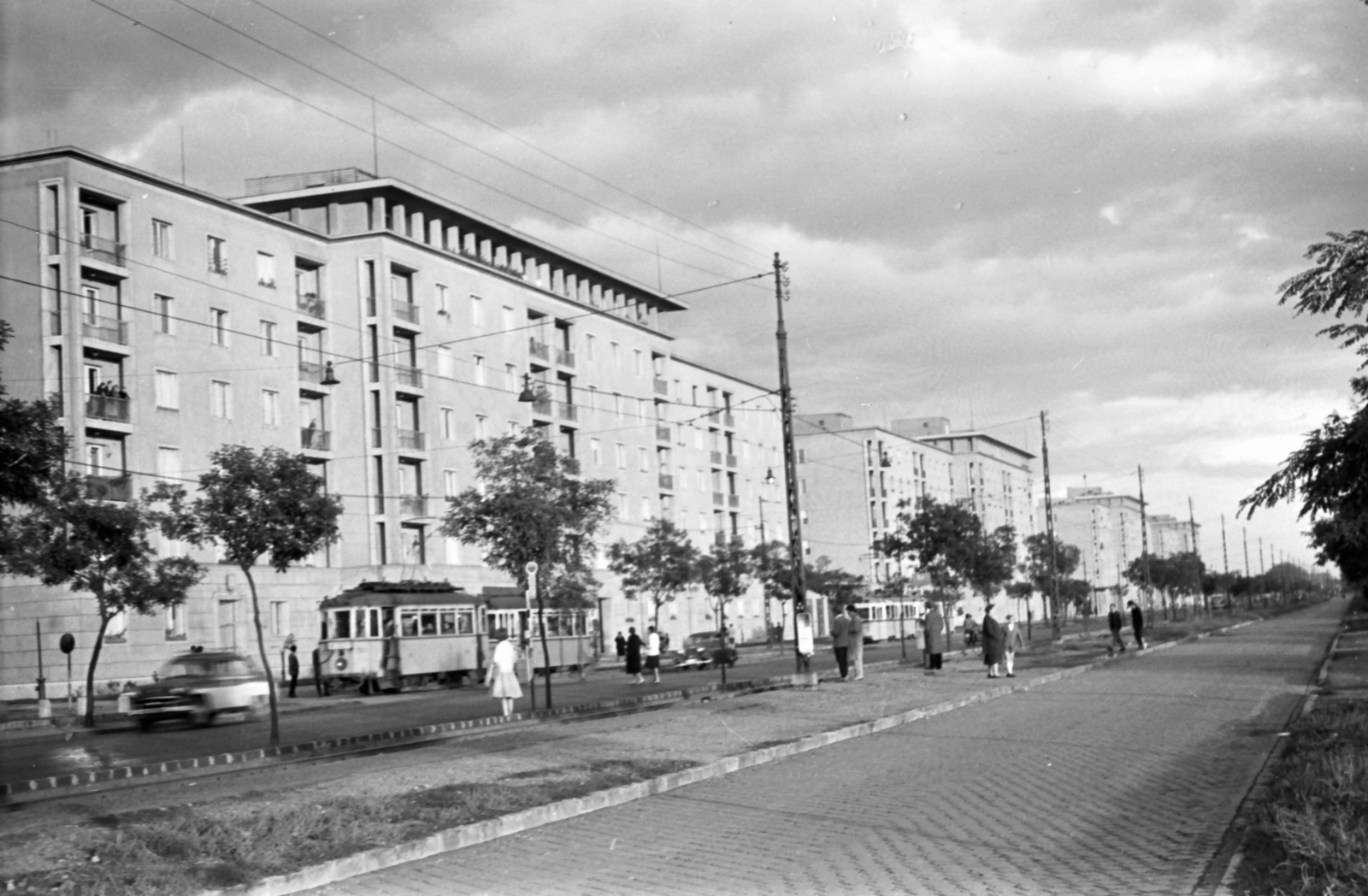 Hungary, Budapest X.,Budapest IX., Üllői út a Pöttyös utcánál., 1959, Szánthó Zoltán, tram, Budapest, Fortepan #24425