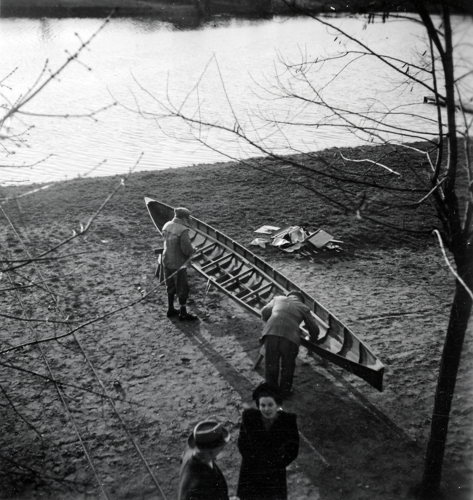 Magyarország, Budapest XX., Vízisport utca., 1936, Lőrincze Judit, csónak, csónakház, Budapest, Fortepan #24550