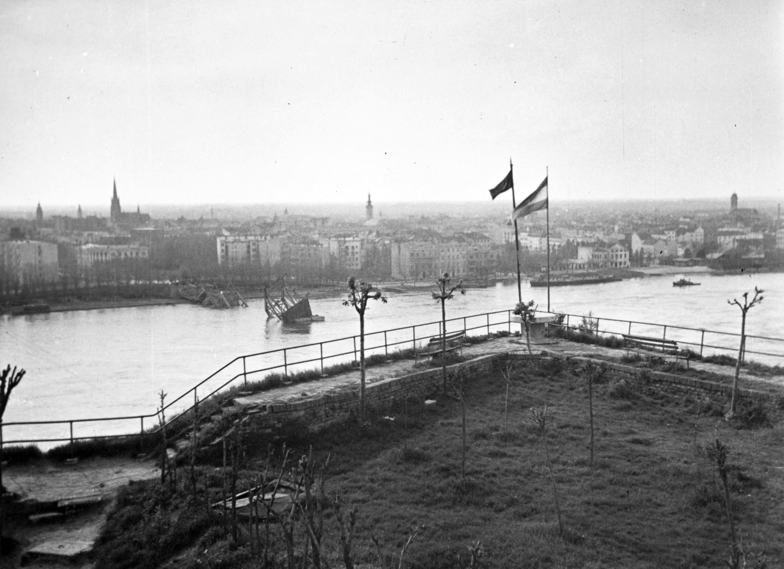 Szerbia, Pétervárad, kilátás az erődből Újvidék felé., 1941, Martin Djemil, Fortepan #24621