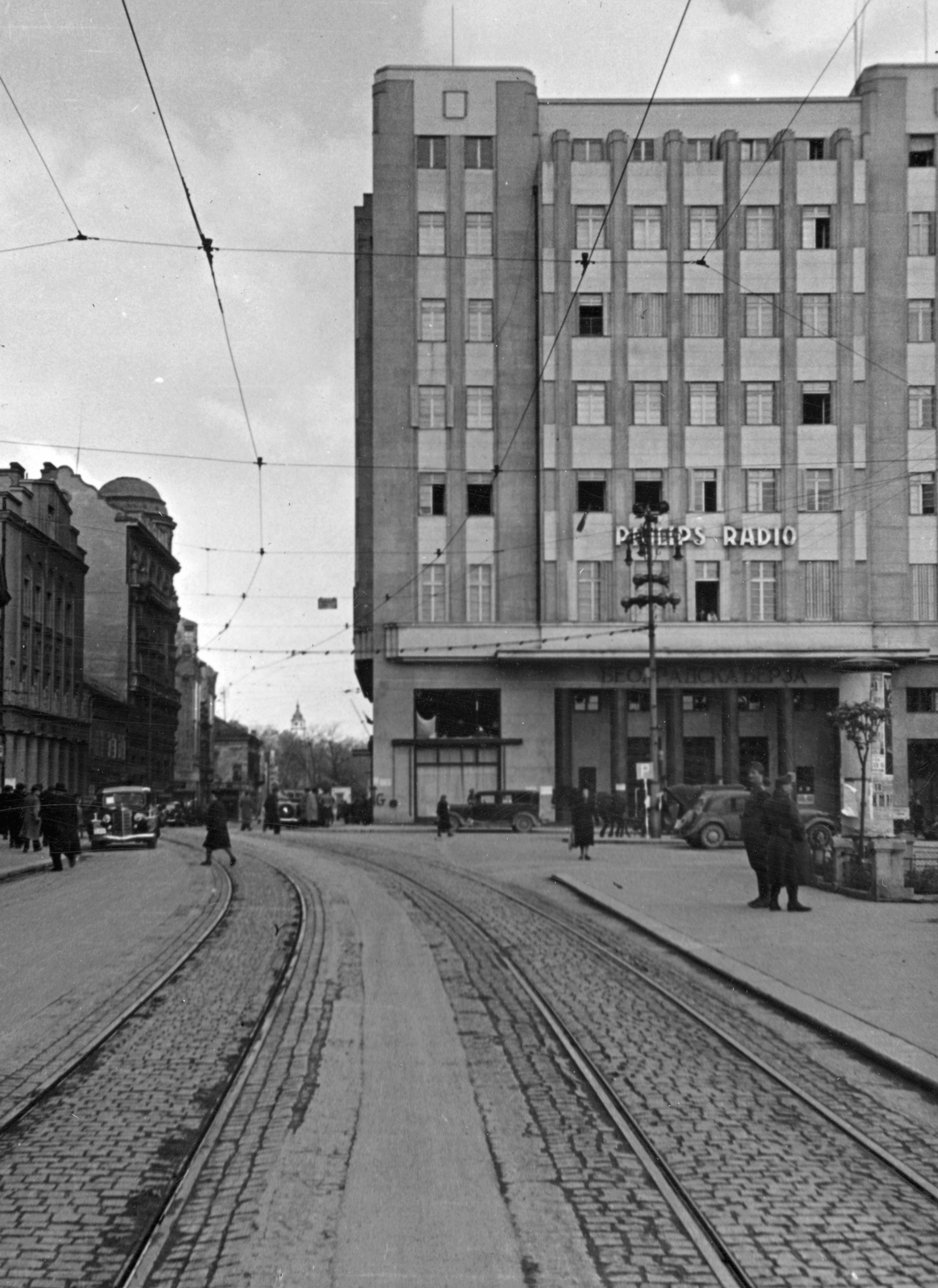 Szerbia, Belgrád, Studentski Trg, szemben az Etnográfiai Múzeum., 1941, Martin Djemil, múzeum, art deco, cirill írás, Aleksandar Đorđević-terv, Fortepan #24643