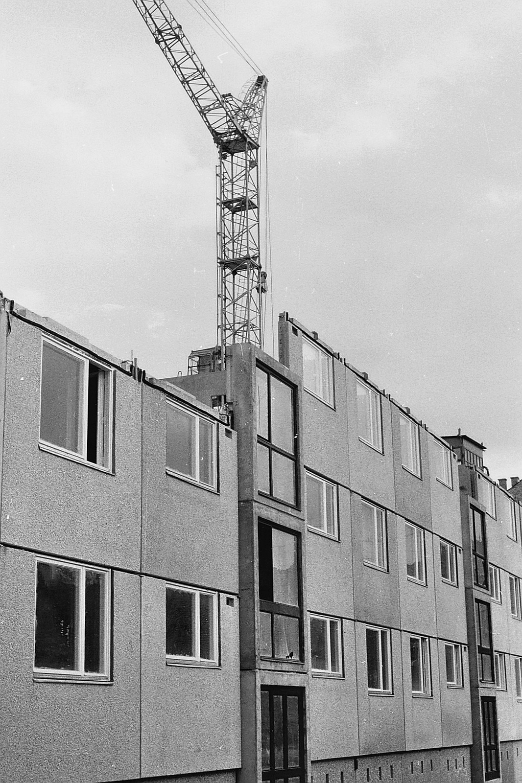 Magyarország, Sopron, Király Jenő utca., 1969, Tóth Károly dr, építkezés, panelház, Fortepan #25010