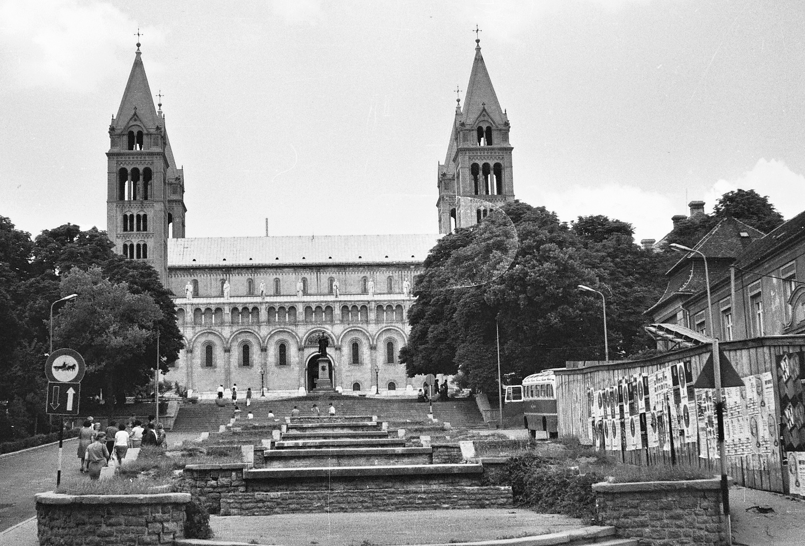 Hungary, Pécs, Szent Péter- és Szent Pál-székesegyház., 1971, Tóth Károly dr, sculpture, basilica, Catholic Church, romanesque revival architect, Cathedral, Ignác Szepesy-portrayal, Fortepan #25022