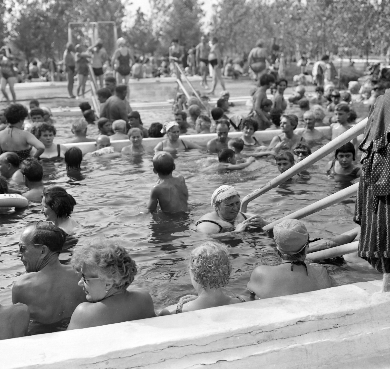 1966, Vimola Károly, bathing, pool, beach, Fortepan #250260