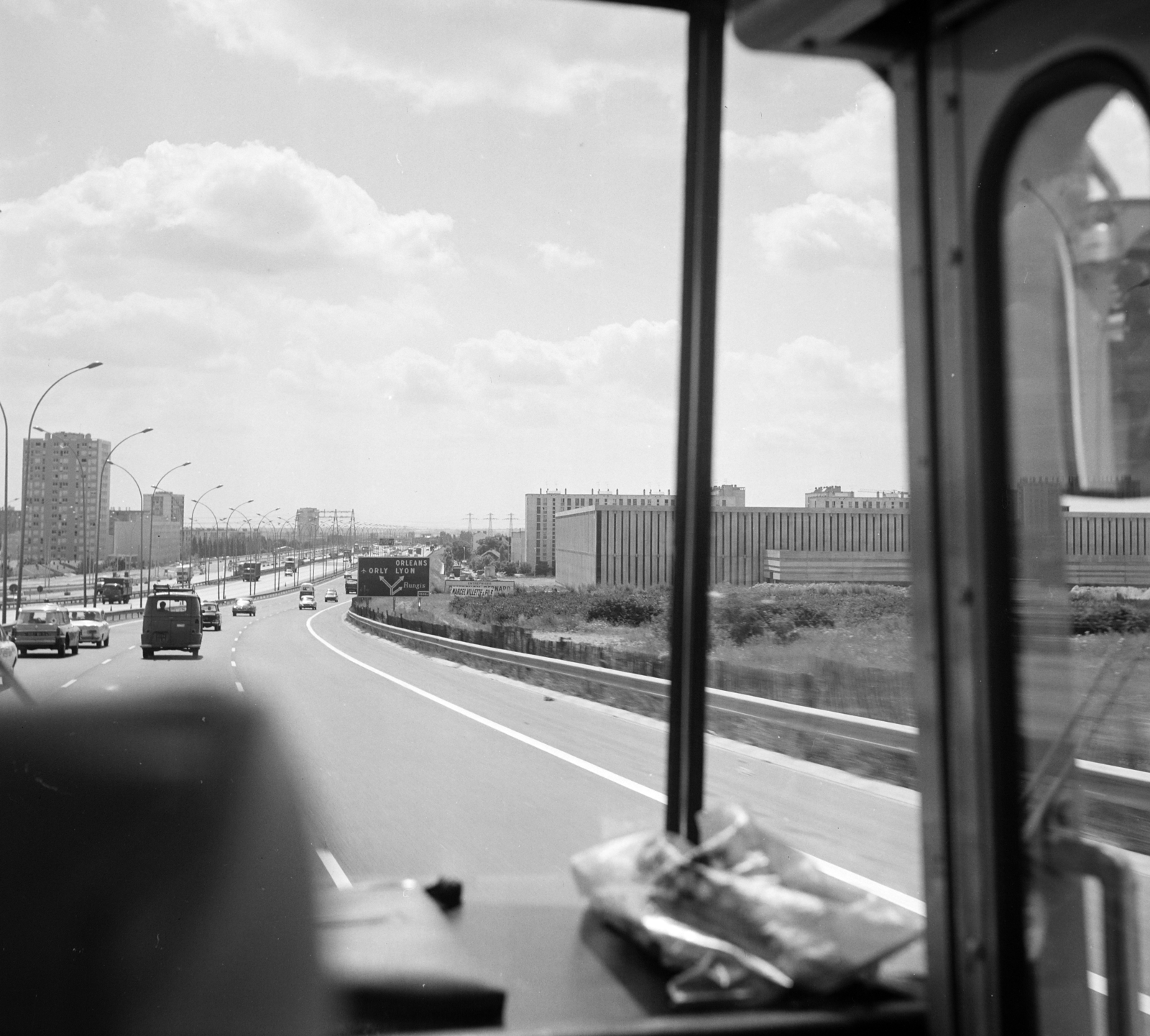 Franciaország, L’Haÿ-les-Roses, az A6b autópálya (Autoroute de Soleil) Lyon felé., 1973, Vimola Károly, Fortepan #250297