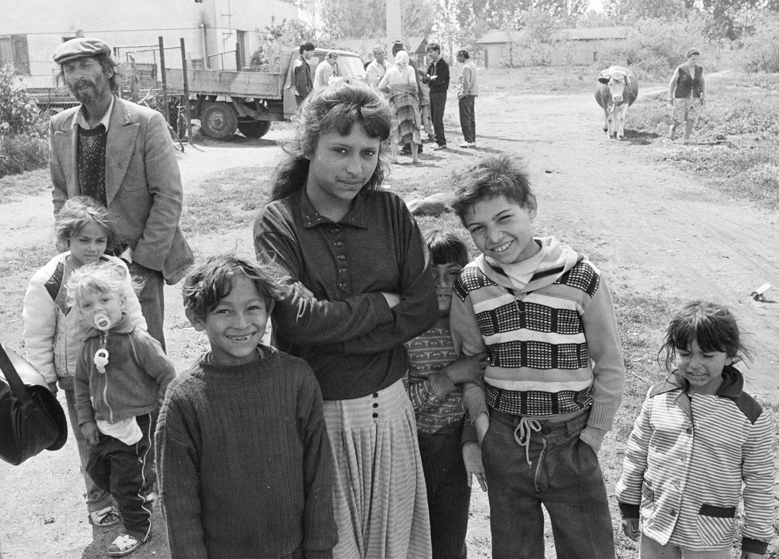 Hungary, Nagykőrös, cigánycsalád., 1989, Vimola Károly, gypsy, Fortepan #250489