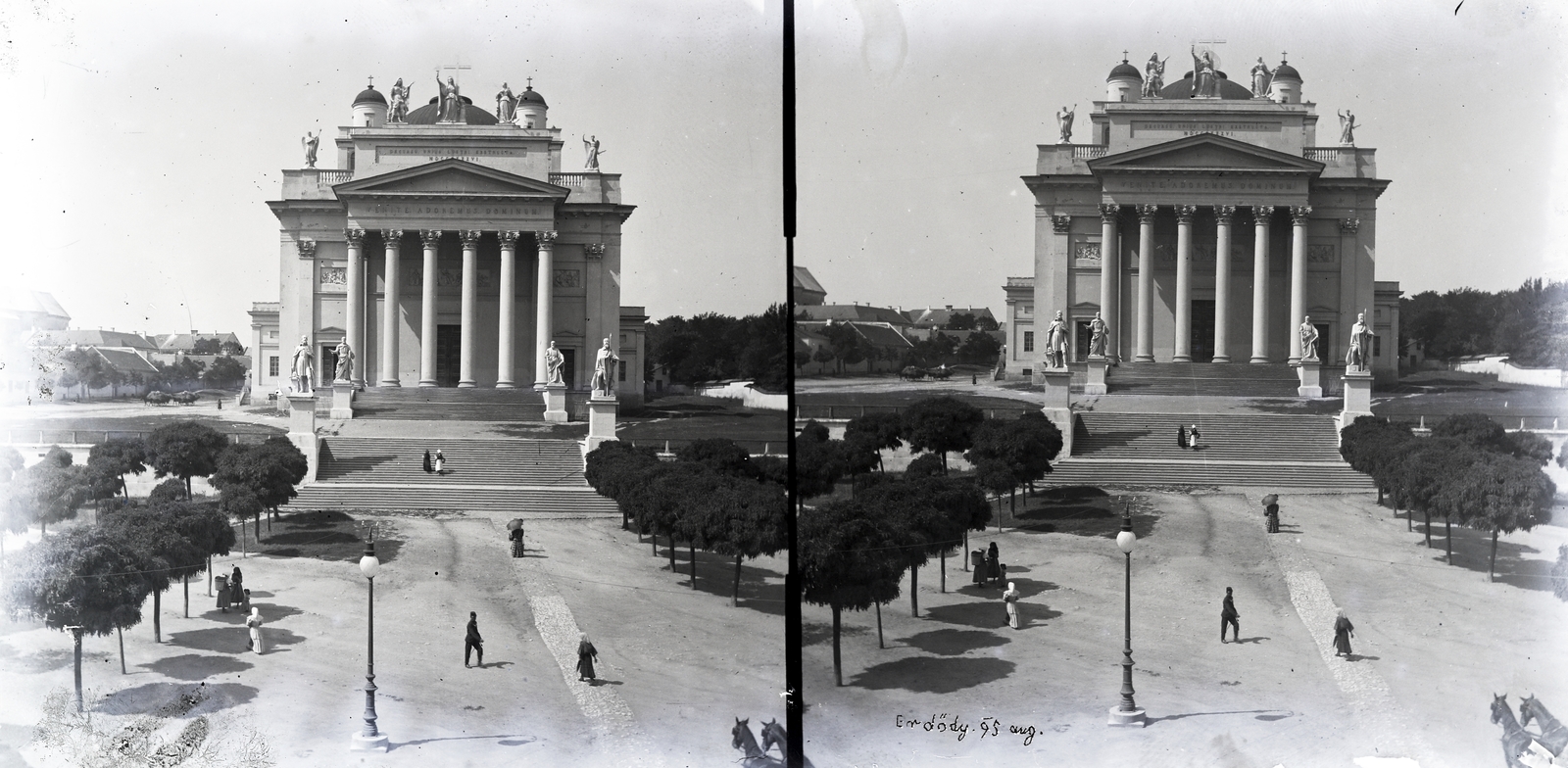 Hungary, Eger, Főszékesegyház. A felvétel 1895-ben készült., 1900, Vincent Till Baumgartner, basilica, Cathedral, stereophoto, Fortepan #250629