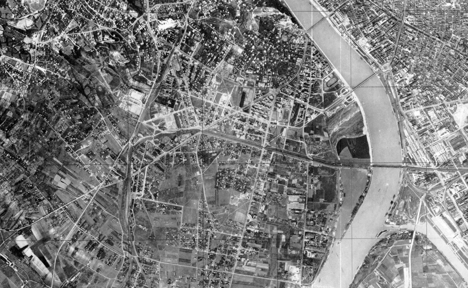 Hungary, Budapest, légifotó, középpontban Kelenföld és Lágymányos., 1940, Fortepan, aerial photo, Fortepan #25072