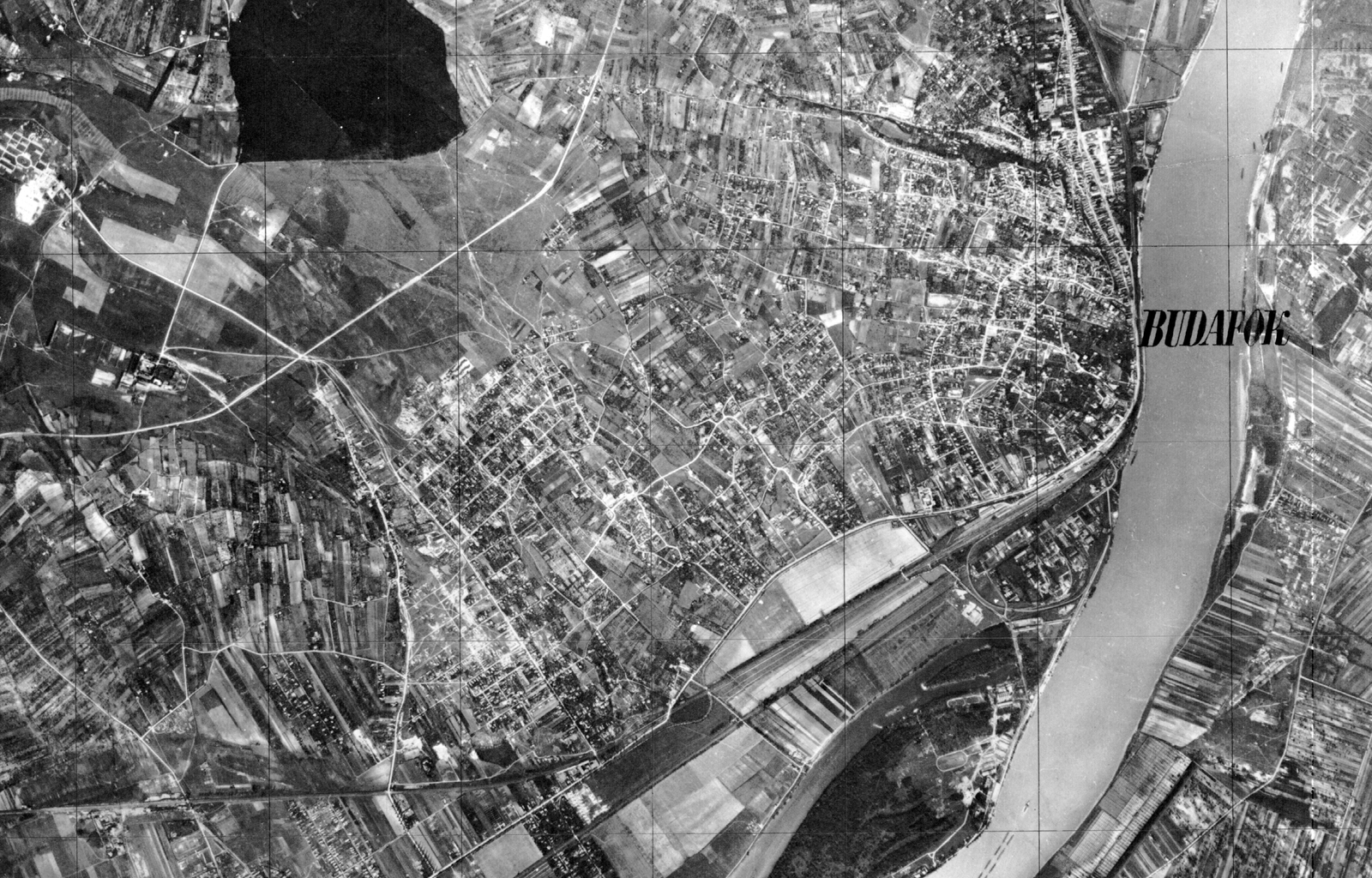 Hungary, Budapest, légifotó, középpontban Budatétény és Budafok., 1940, Fortepan, aerial photo, Fortepan #25074