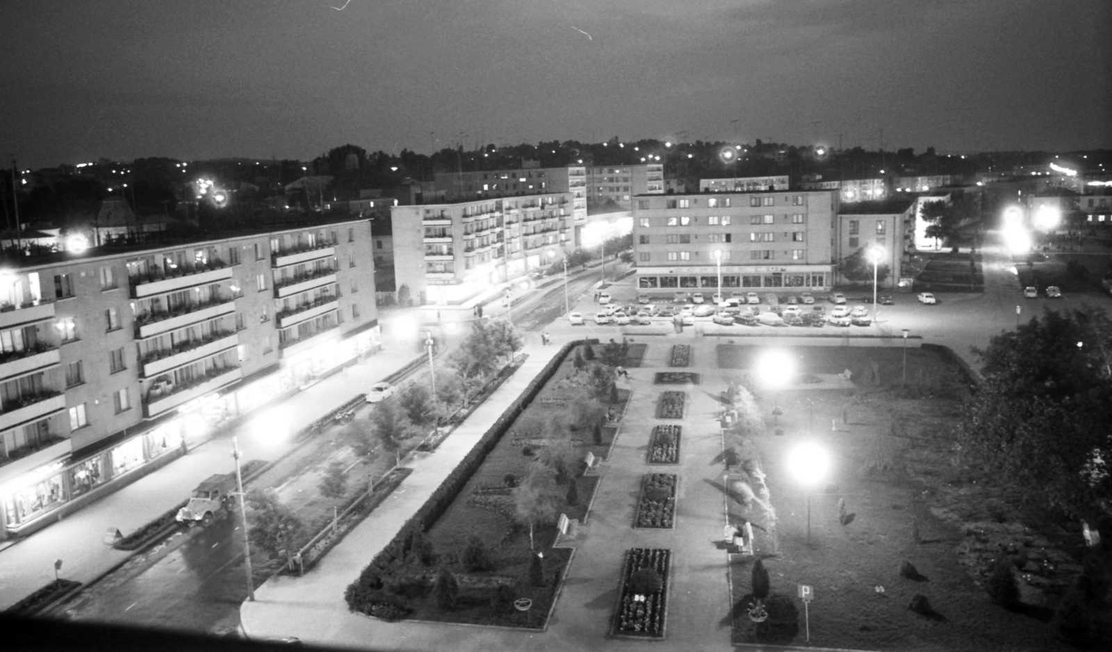 Romania, Tulcea, kilátás a Hotel Deltából, balra a Strada Isaccei., 1970, Nagy József, Fortepan #25101