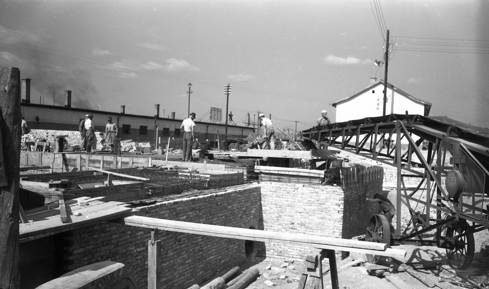 Hungary, Budapest XXIII., Meddőhányó utca 1., Dél Pesti Ipari Vízmű., 1956, FŐMTERV, conveyor belt, Budapest, Fortepan #251048