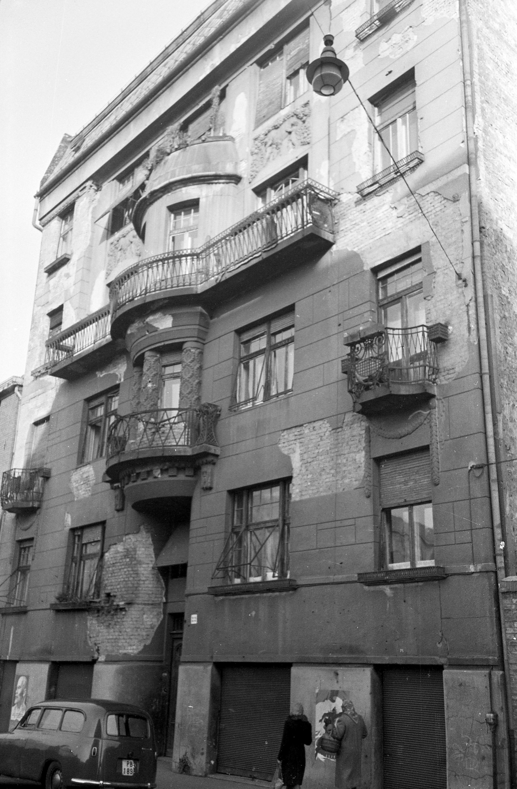 Hungary, Budapest IX., Vaskapu utca 22., 1957, FŐMTERV, Budapest, relief, balcony, Fortepan #251126