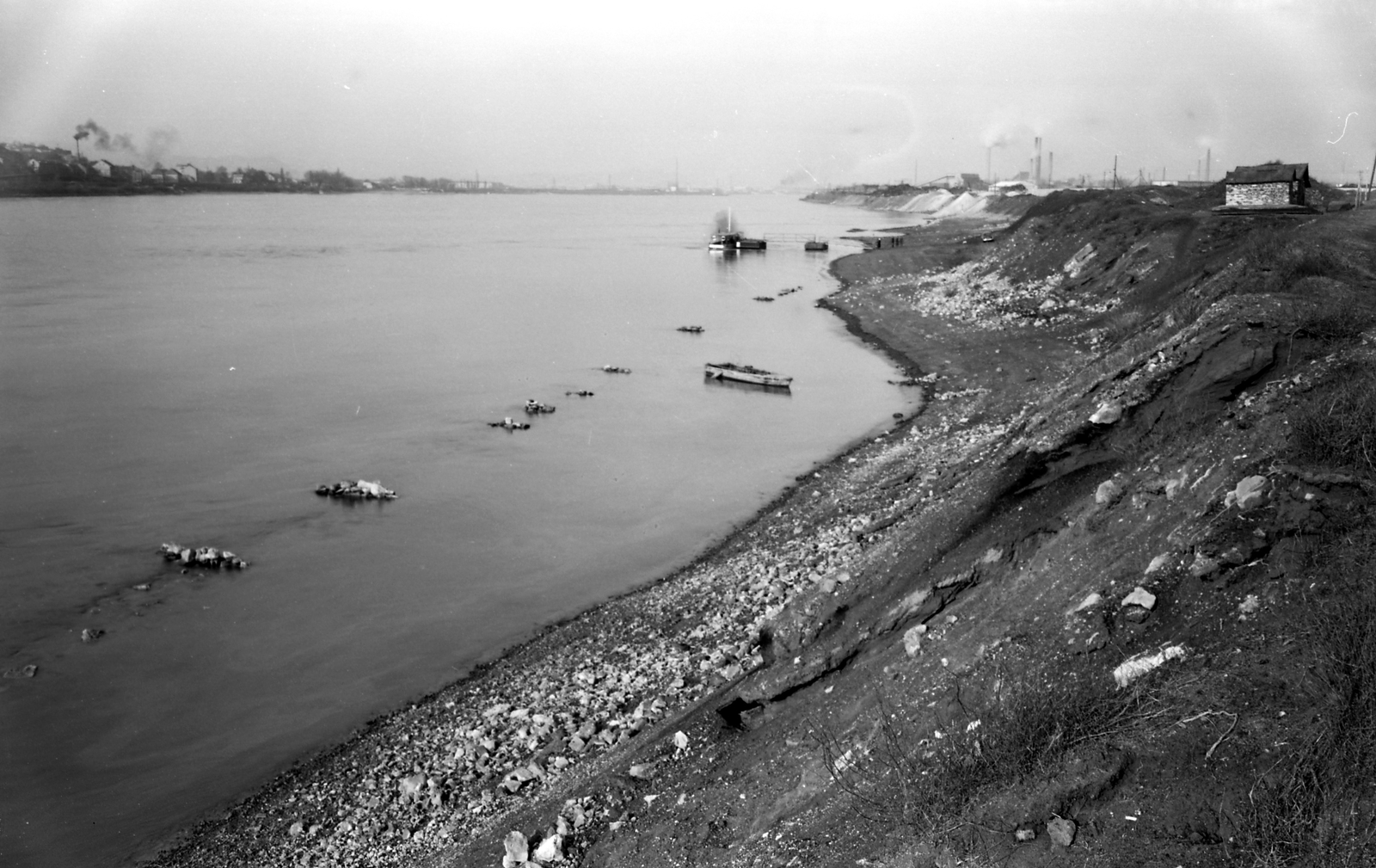 Hungary, Budapest XXI., a Duna-part Csepel-Gyártelepnél., 1961, FŐMTERV, Budapest, Fortepan #251434