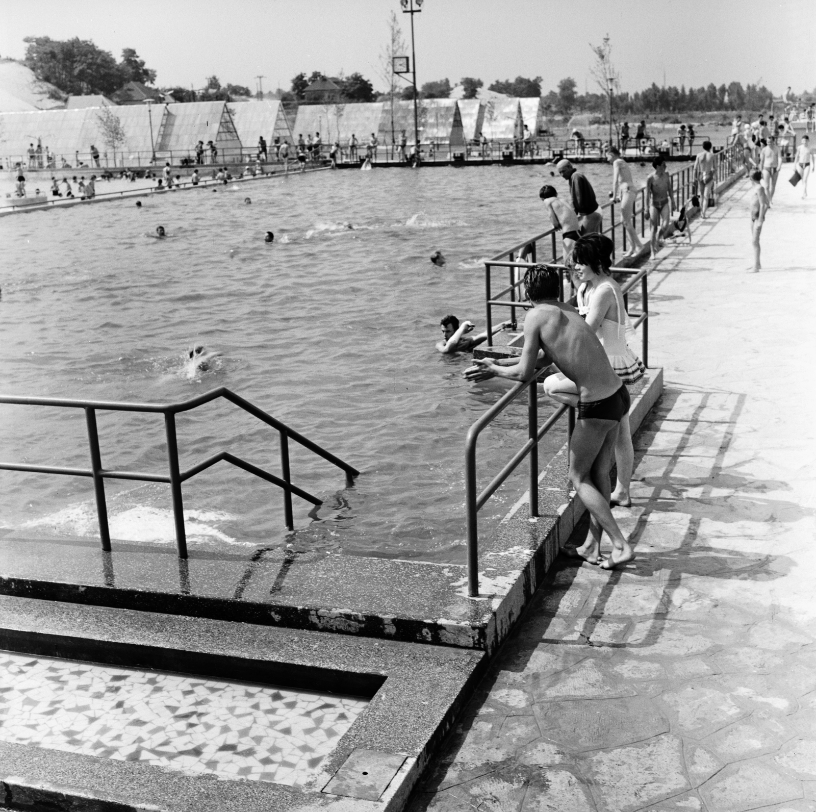 Magyarország, Budapest XXI., Hollandi út 14., Csepeli Strand., 1961, FŐMTERV, Domonkos Endre, Budapest, Fortepan #251502