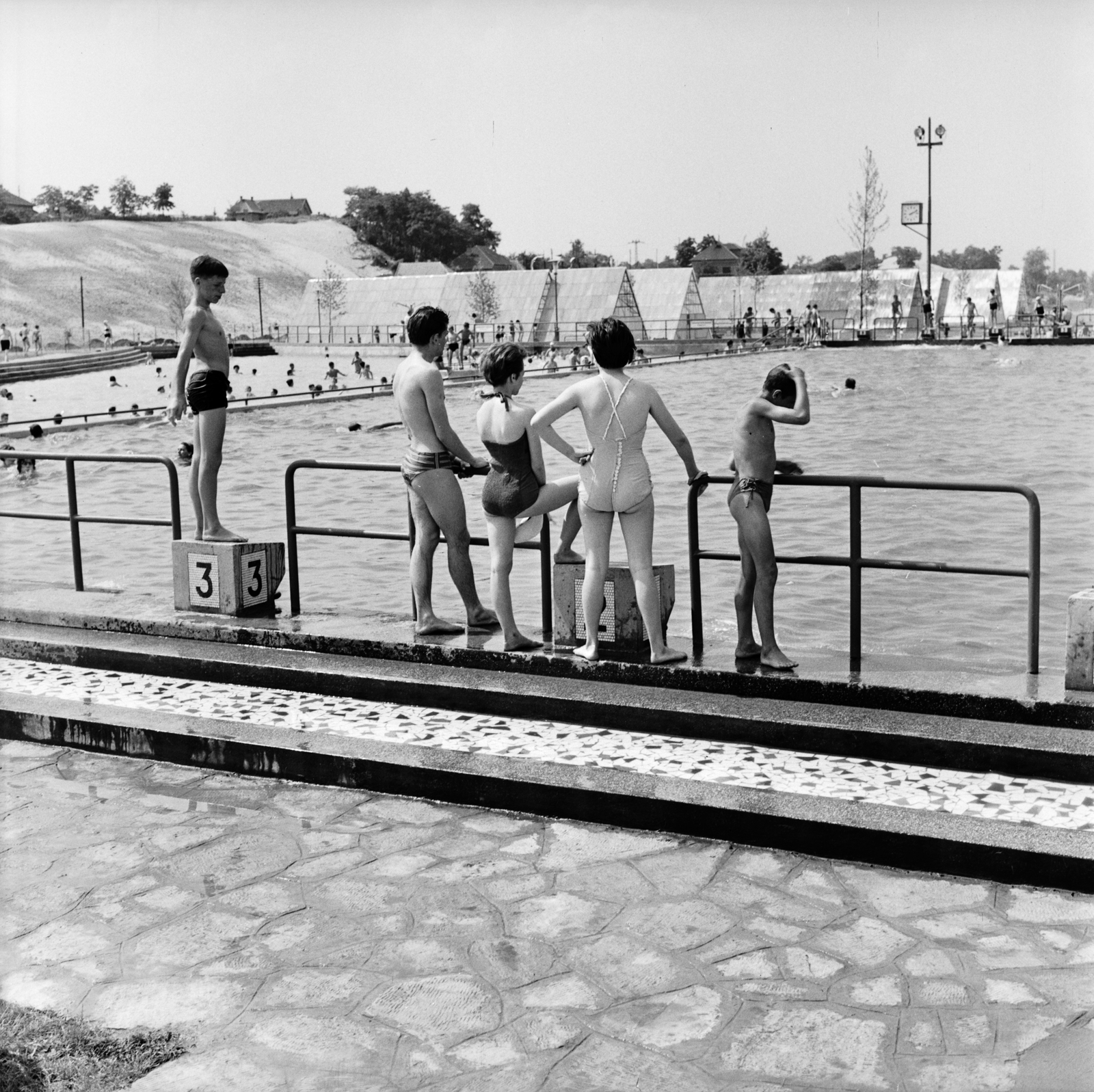 Magyarország, Budapest XXI., Hollandi út 14., Csepeli Strand., 1961, FŐMTERV, Domonkos Endre, Budapest, Fortepan #251504