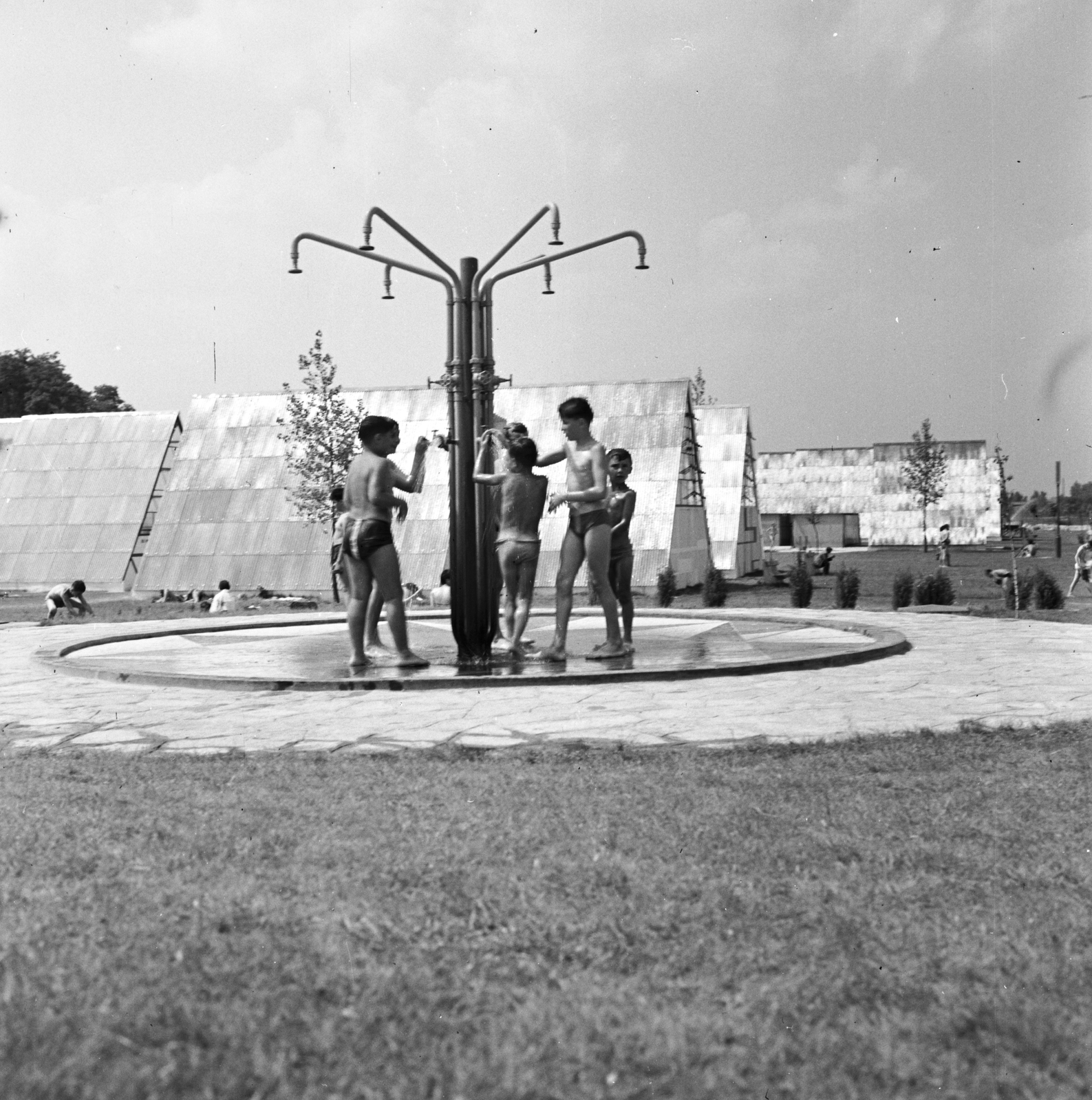 Magyarország, Budapest XXI., Hollandi út 14., Csepeli Strand., 1961, FŐMTERV, Domonkos Endre, Budapest, Fortepan #251505