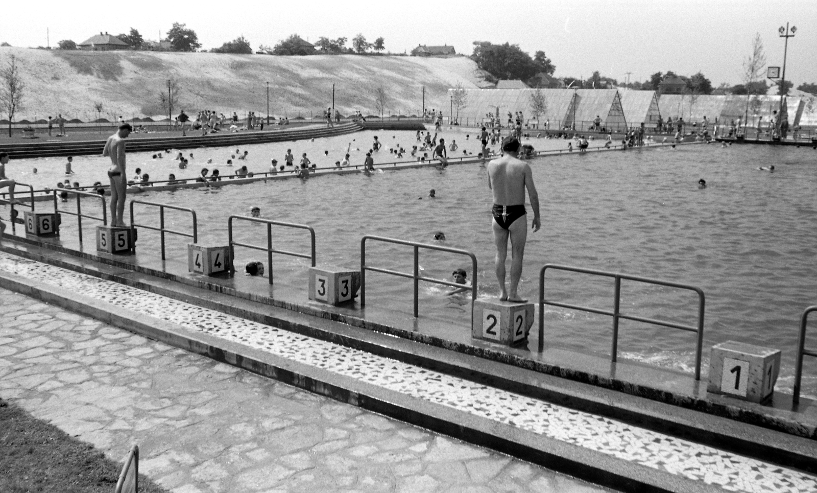 Magyarország, Budapest XXI., Hollandi út 14., Csepeli Strand., 1961, FŐMTERV, Domonkos Endre, Budapest, Fortepan #251509