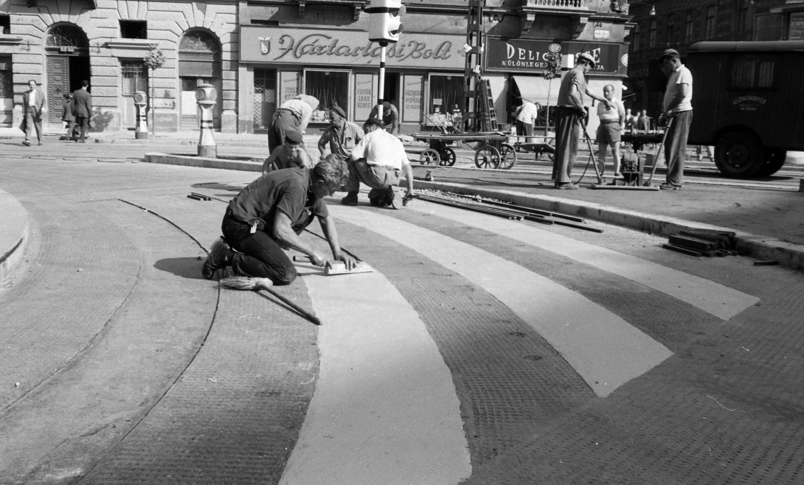 Magyarország, Budapest VI., Bajcsy-Zsilinszky út - Podmaniczky (Rudas László) utca sarok., 1961, FŐMTERV, Domonkos Endre, Budapest, Fortepan #251511