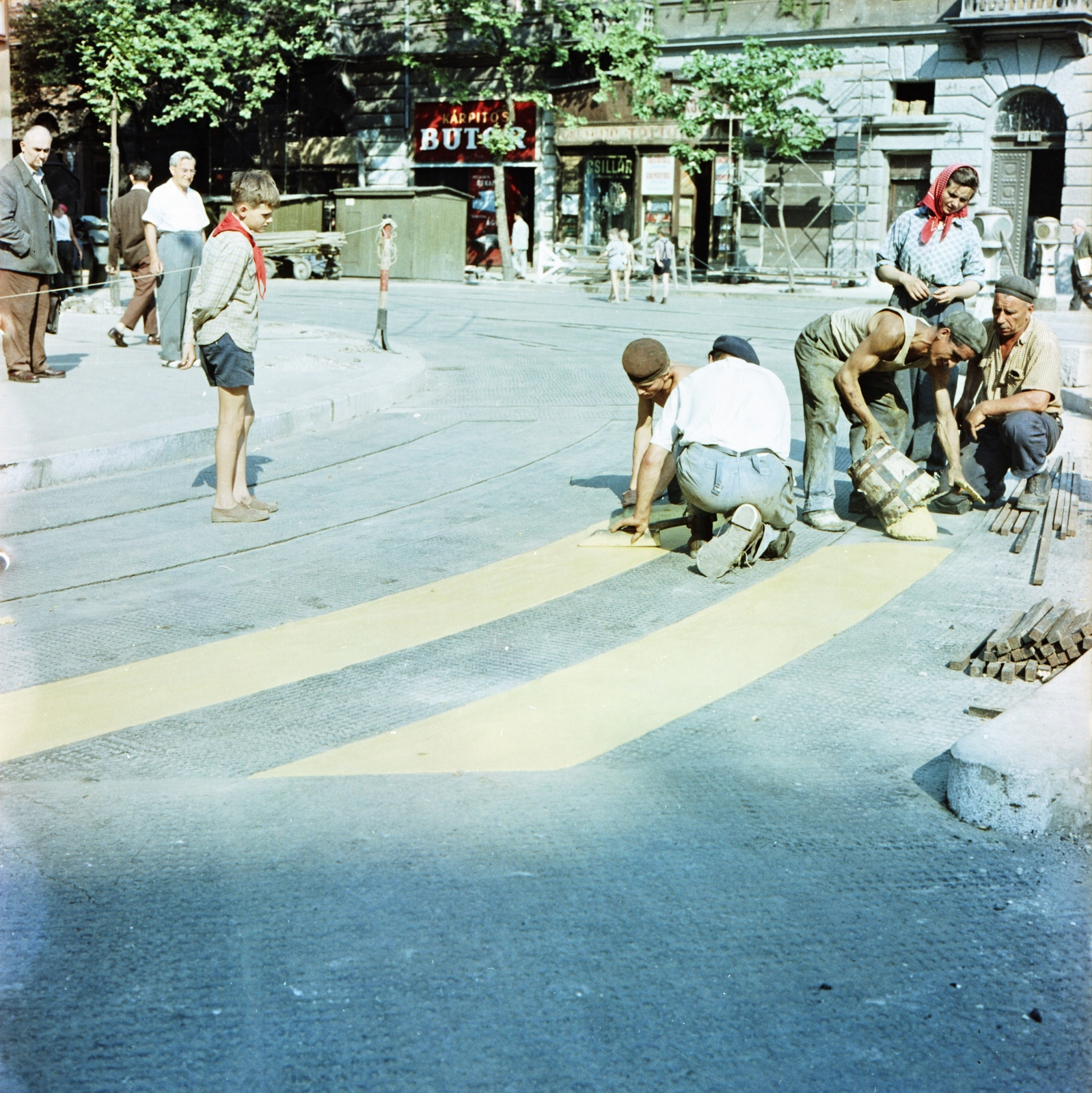 Hungary, Budapest VI., Bajcsy-Zsilinszky út - Podmaniczky (Rudas László) utca sarok., 1961, FŐMTERV, pioneer, Budapest, Fortepan #251551