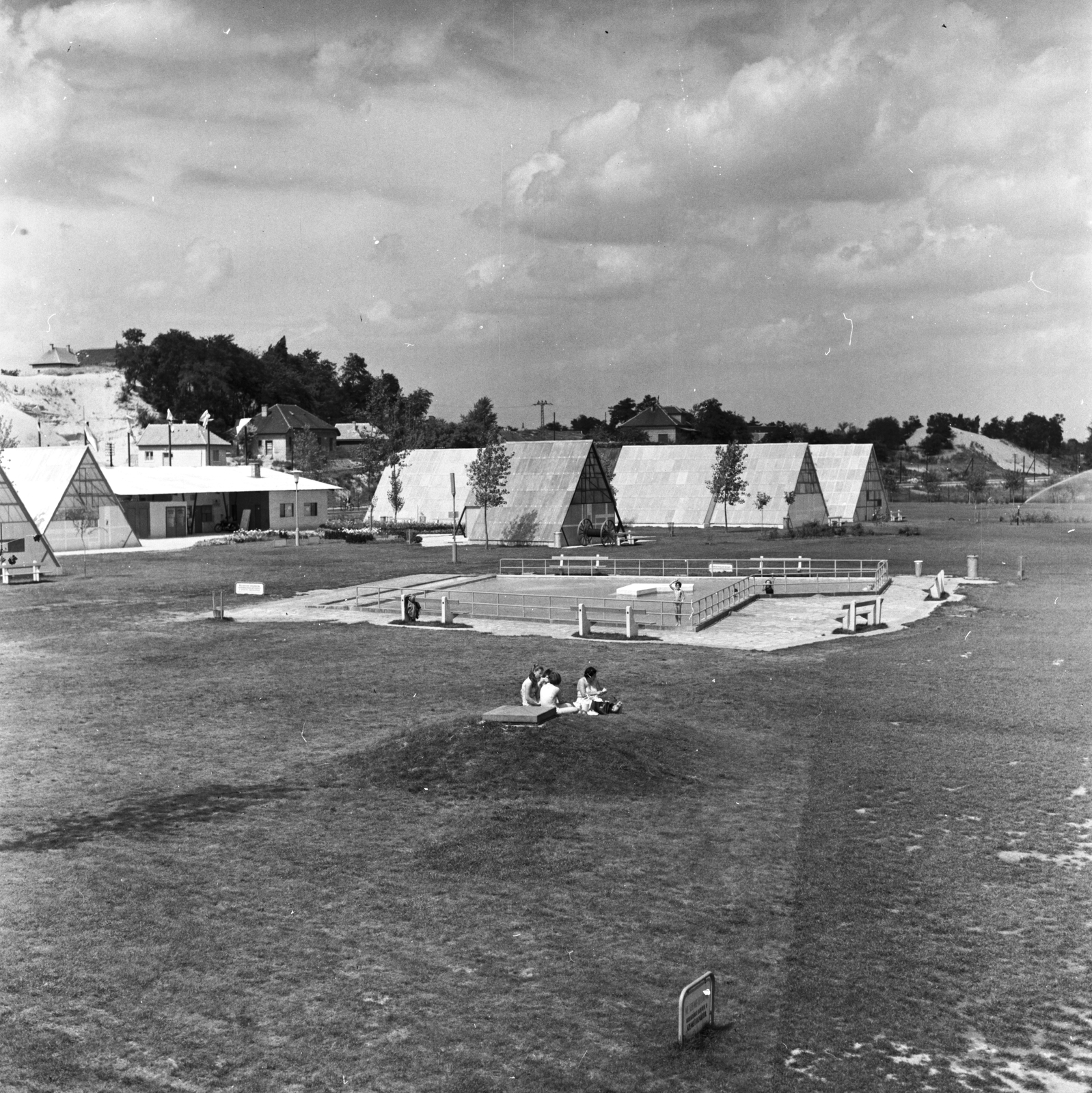 Magyarország, Budapest XXI., Hollandi út 14., Csepeli Strand., 1961, FŐMTERV, Domonkos Endre, Budapest, Fortepan #251577