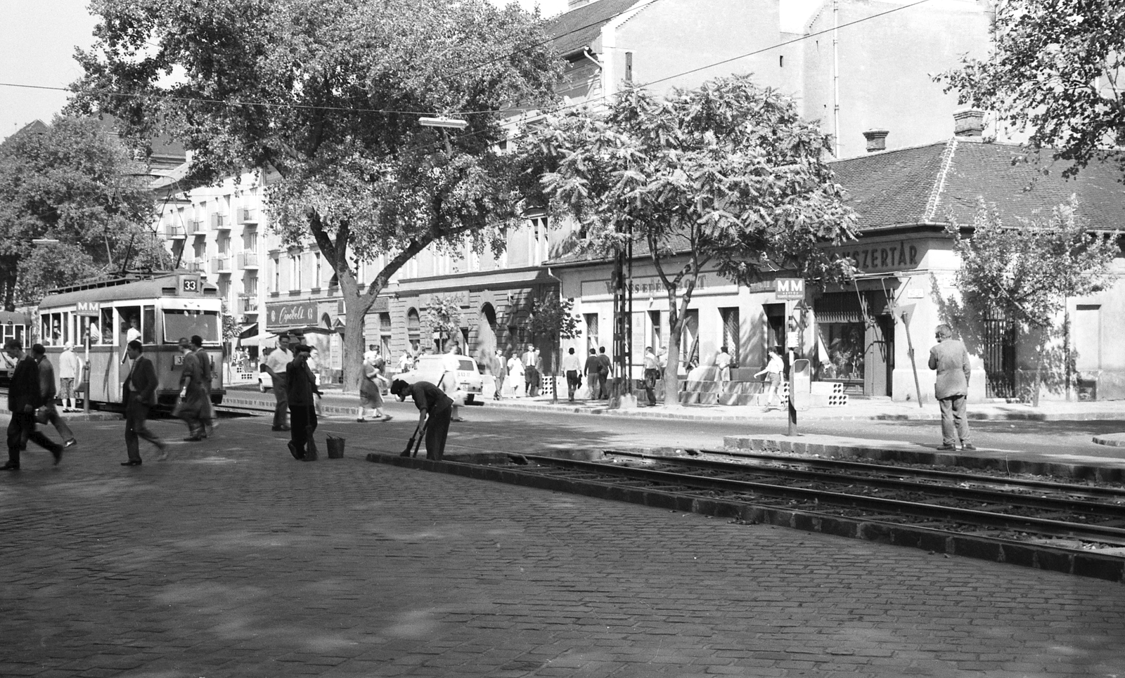 Hungary, Budapest XIII., a Váci út a Janicsár utca és a Dunyov István (Tünde) utca között., 1963, FŐMTERV, Budapest, tram, Fortepan #251842