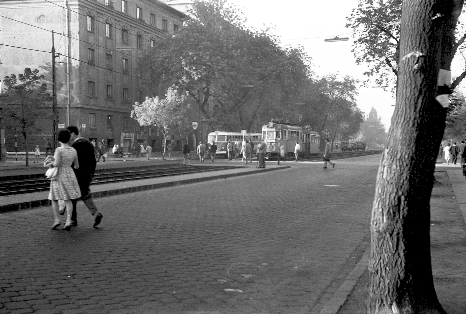 Magyarország, Budapest XIII., Váci út, szemben balra a Csavargyár utca., 1963, FŐMTERV, Domonkos Endre, Budapest, villamos, Fortepan #251879