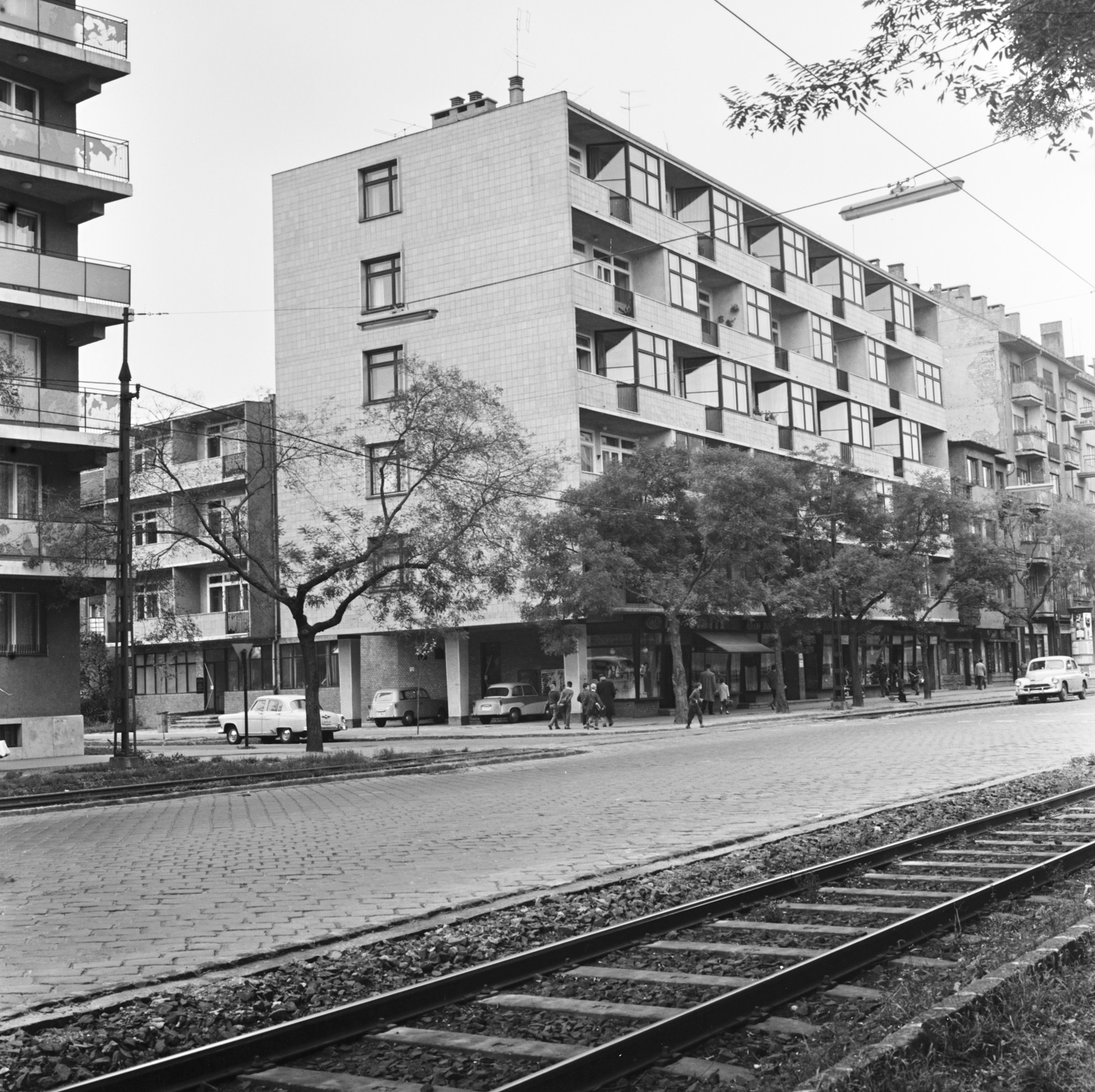 Hungary, Budapest XI., Fehérvári út, szemben balra az Ulászló utca torkolata., 1963, FŐMTERV, Budapest, Fortepan #251895