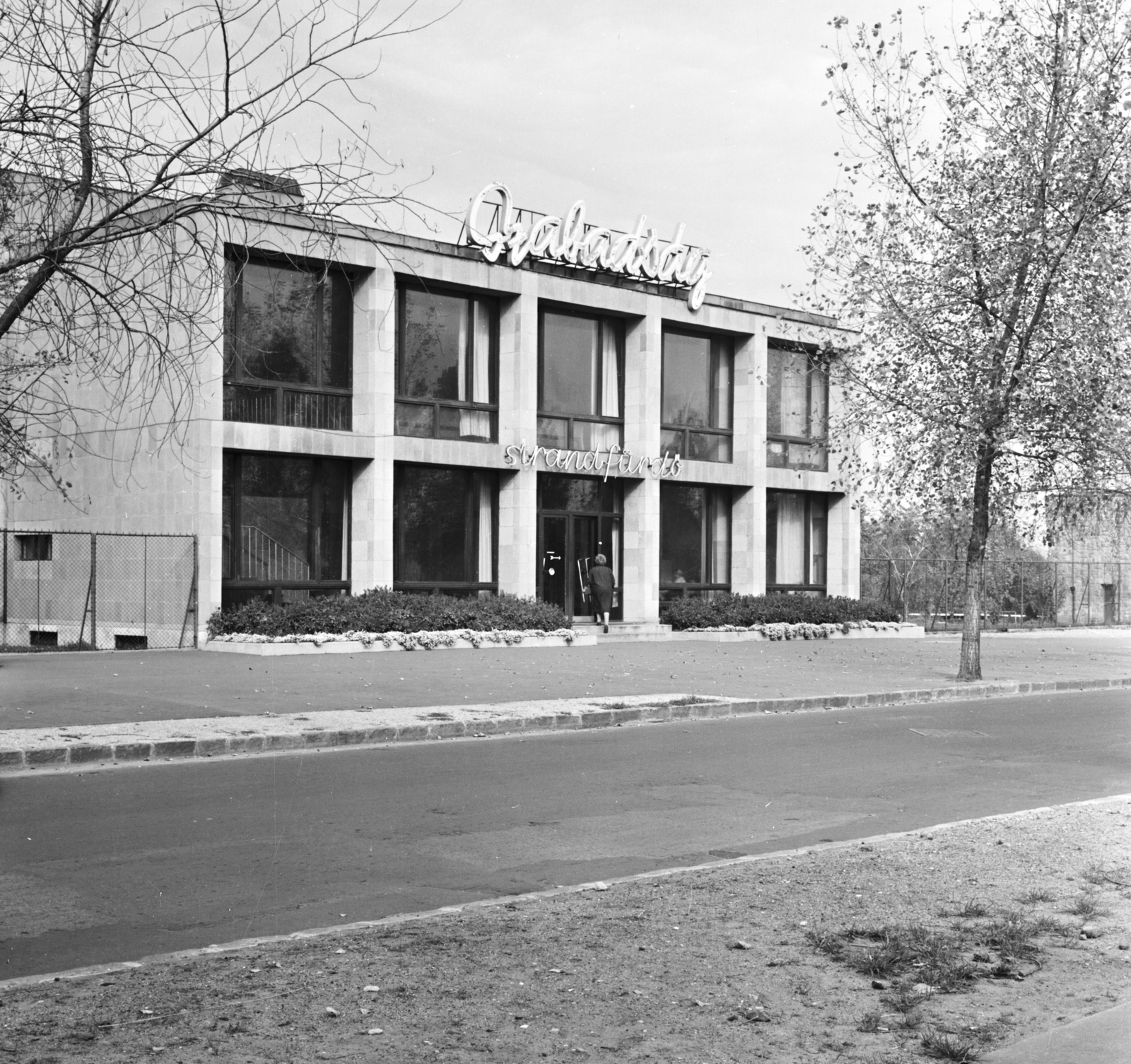 Hungary, Budapest XIII., Dagály (Szabadság) fürdő., 1963, FŐMTERV, Budapest, Fortepan #251990