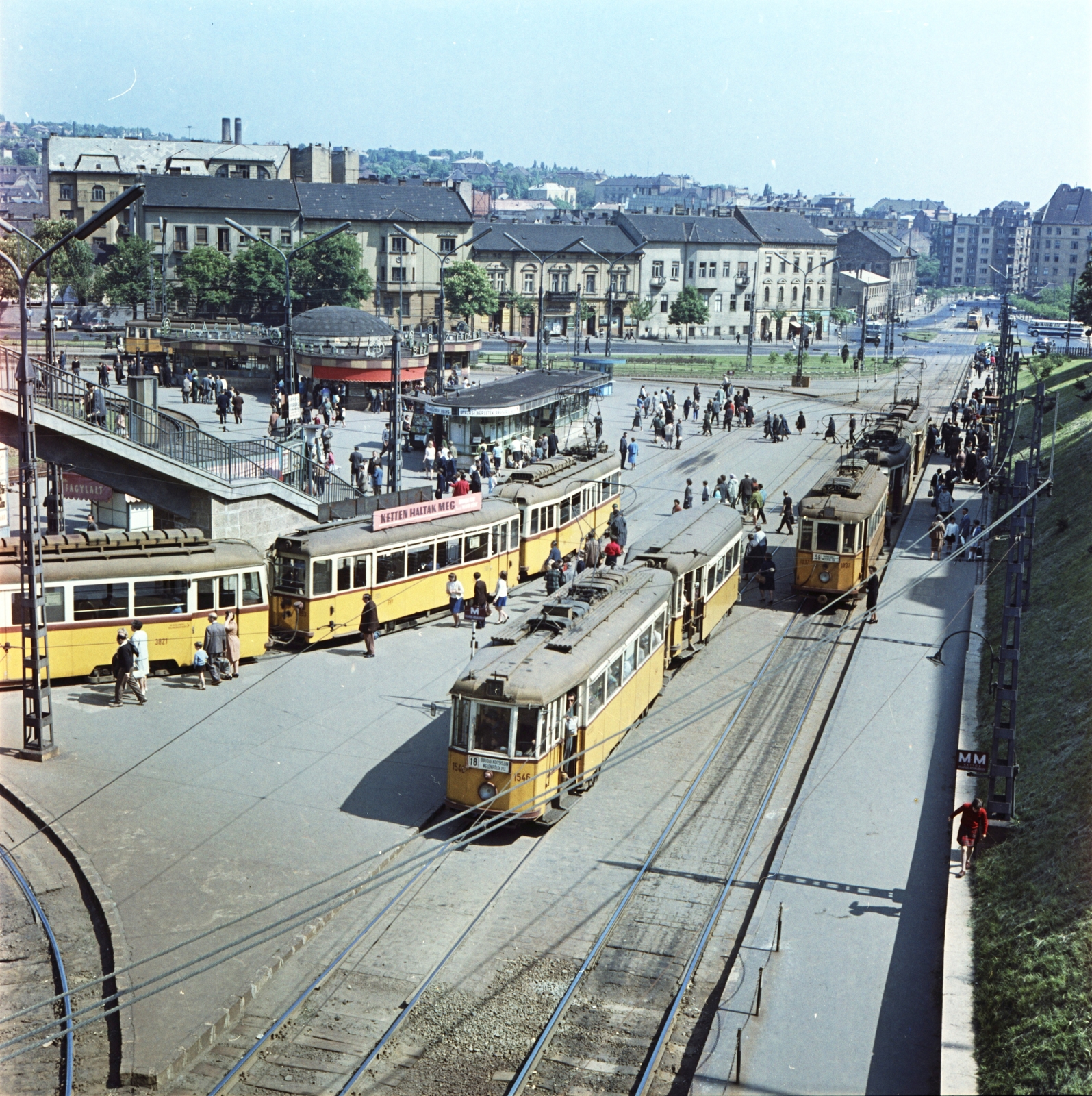 Magyarország, Budapest II., Széll Kálmán (Moszkva) tér a Várfok utcától a Széna tér felé nézve., 1966, FŐMTERV, Domonkos Endre, Budapest, Fortepan #252188