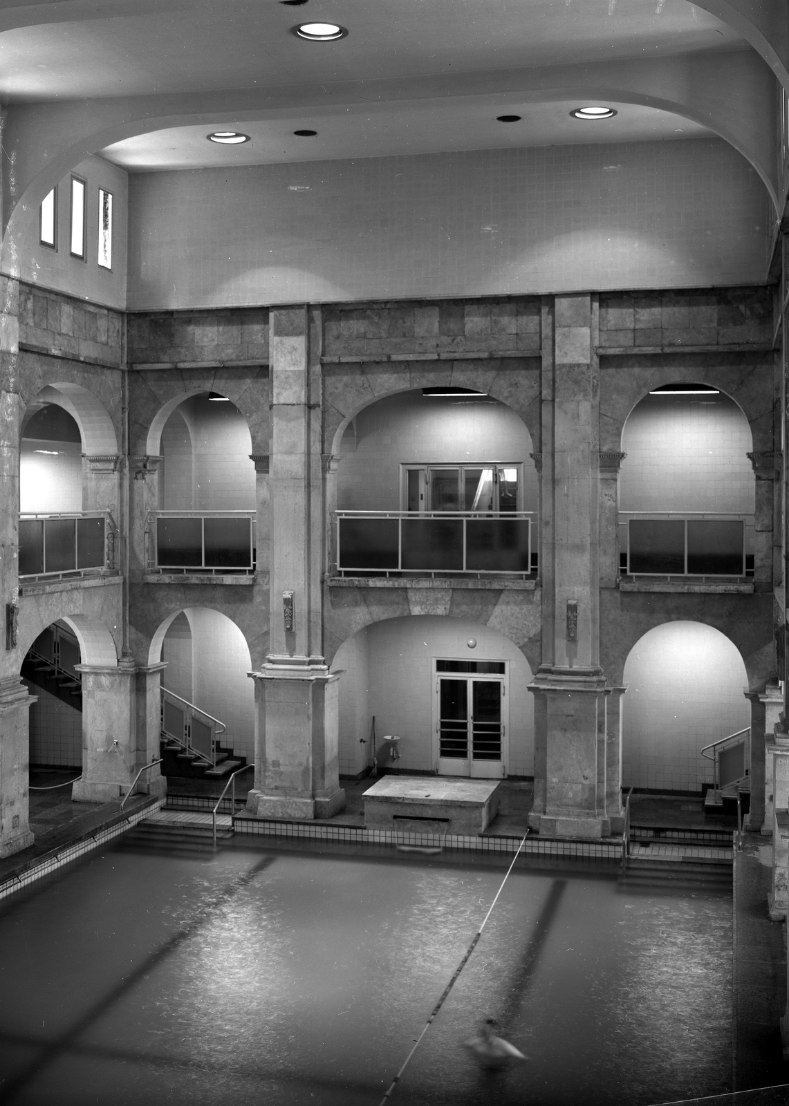 Hungary, Budapest I., Rudas fürdő, uszoda, 1967, FŐMTERV, Budapest, Fortepan #252347