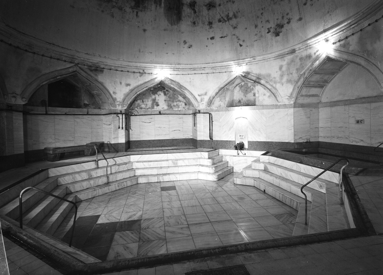 Hungary, Tabán, Budapest I., a Rác fürdő török kori medencéje., 1967, FŐMTERV, Budapest, Turkish bath, Fortepan #252356