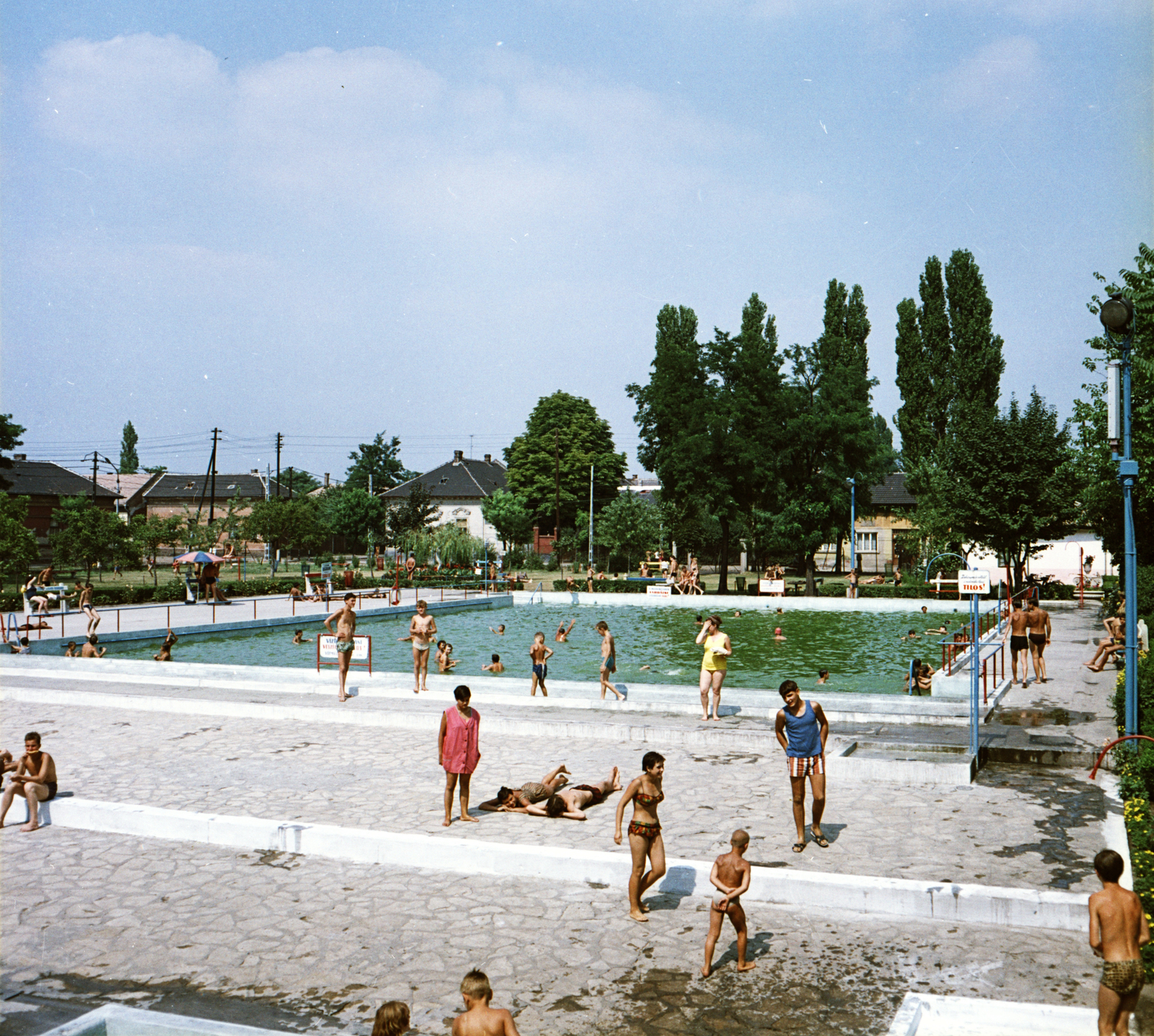 Hungary, Budapest XIX., Ady Endre út 99., Kispesti strandfürdő., 1967, FŐMTERV, Budapest, Fortepan #252379