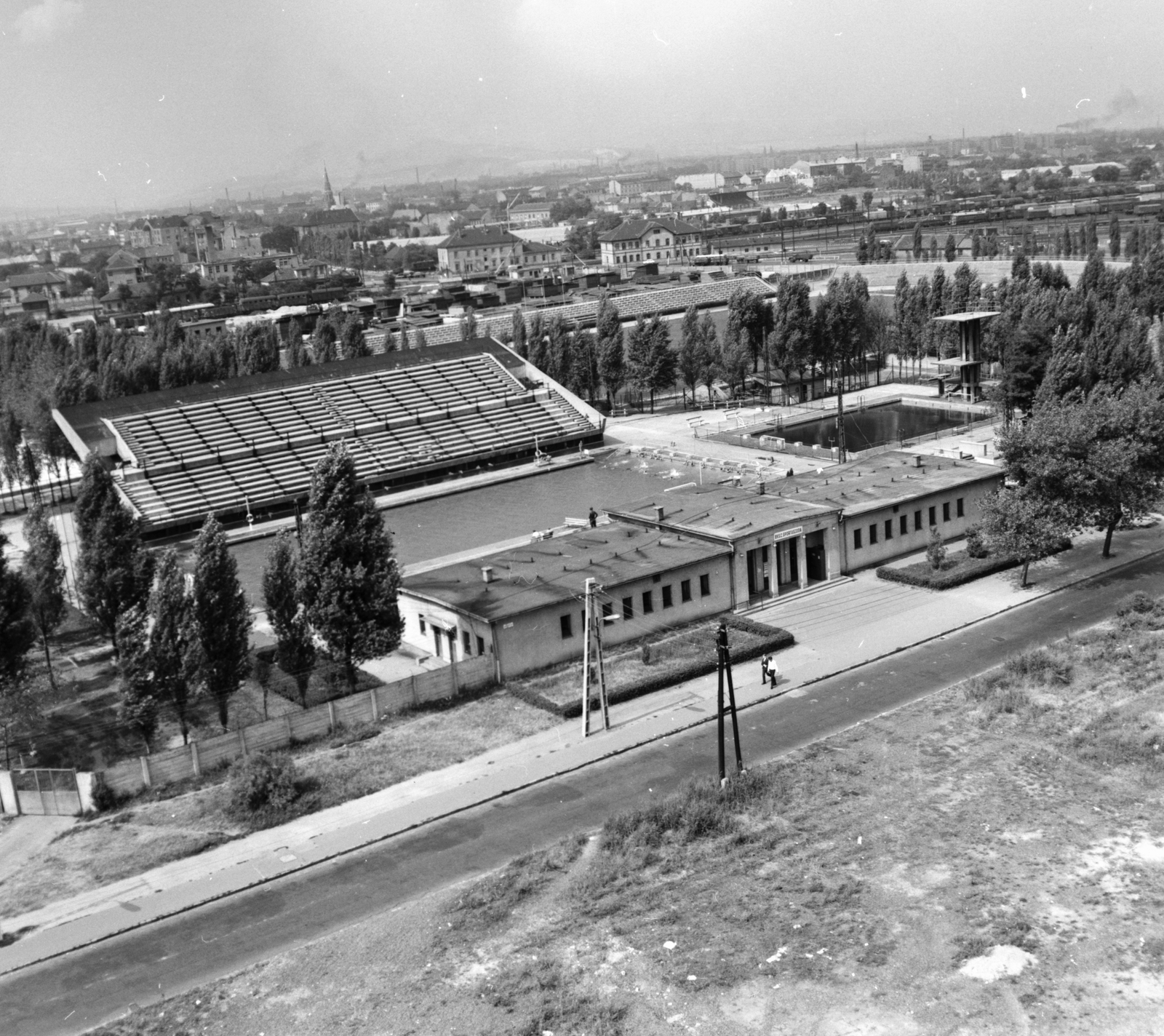 Hungary, Budapest XIV., Szőnyi úti sporttelep, a BVSC sportegyesület uszodája., 1967, FŐMTERV, Budapest, Fortepan #252412