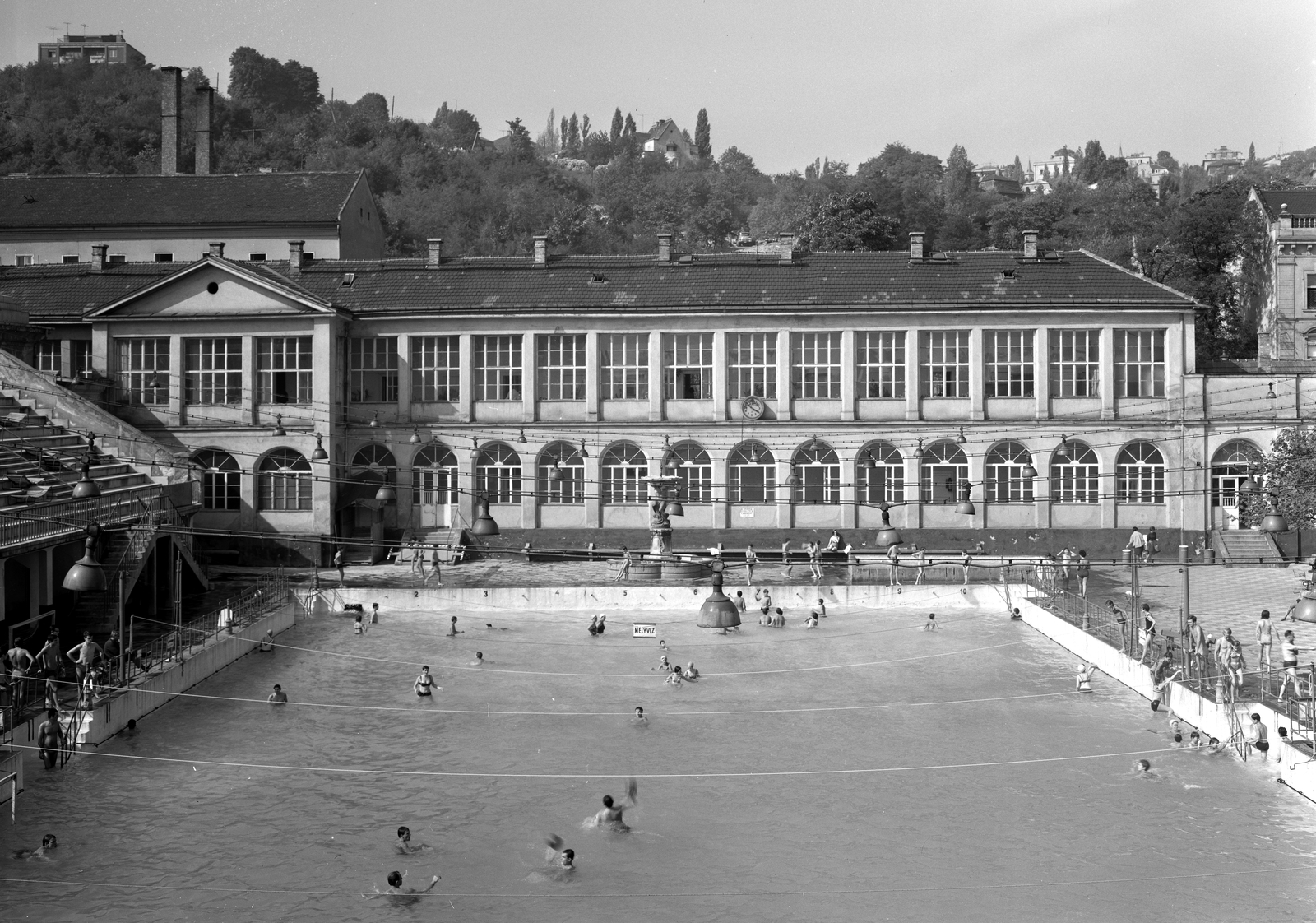 Hungary, Budapest II., Császár uszoda., 1967, FŐMTERV, Budapest, Fortepan #252421