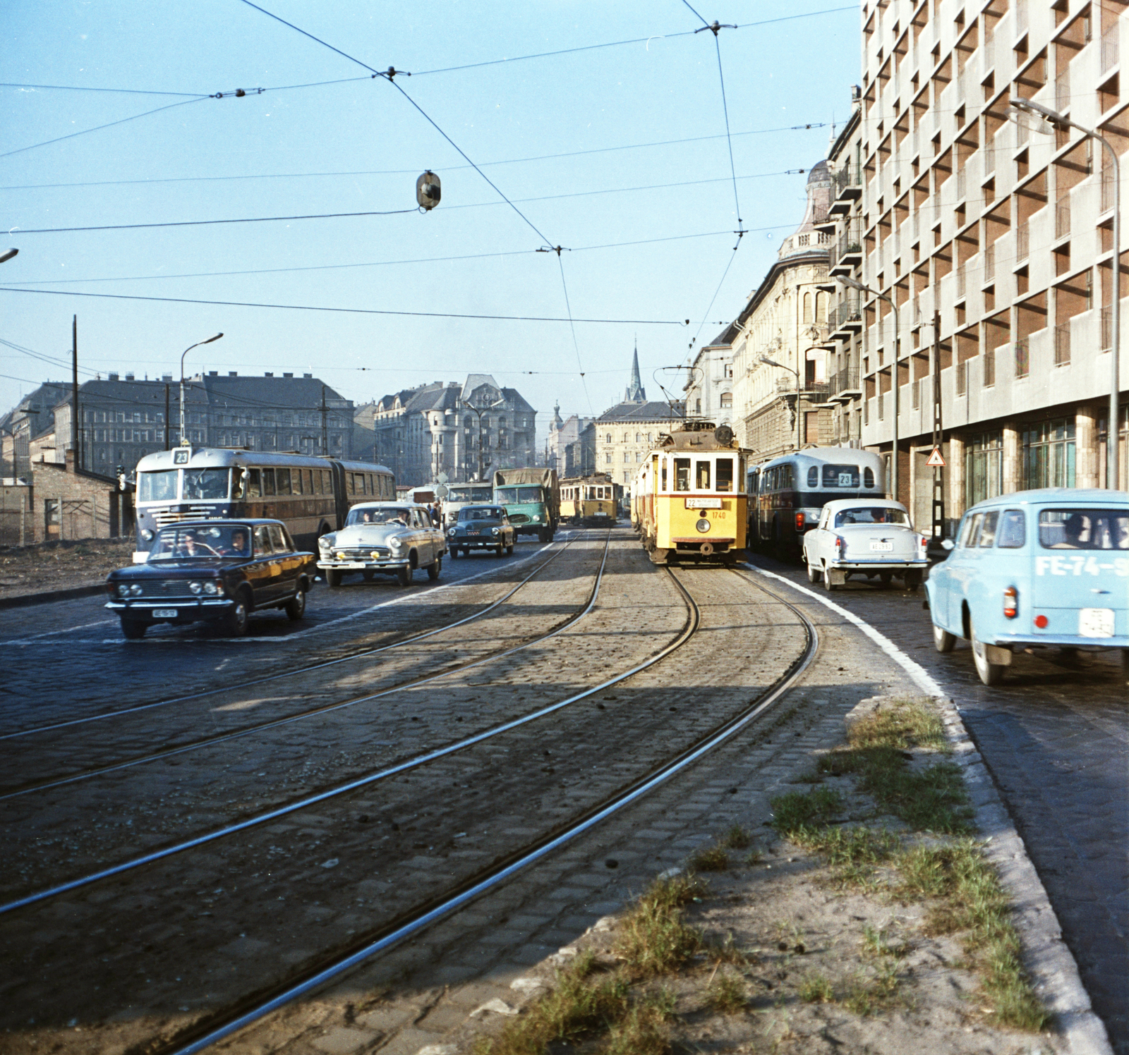 Hungary, Budapest IX., Soroksári út a Boráros tér felé nézve., 1969, FŐMTERV, Budapest, Fortepan #252657