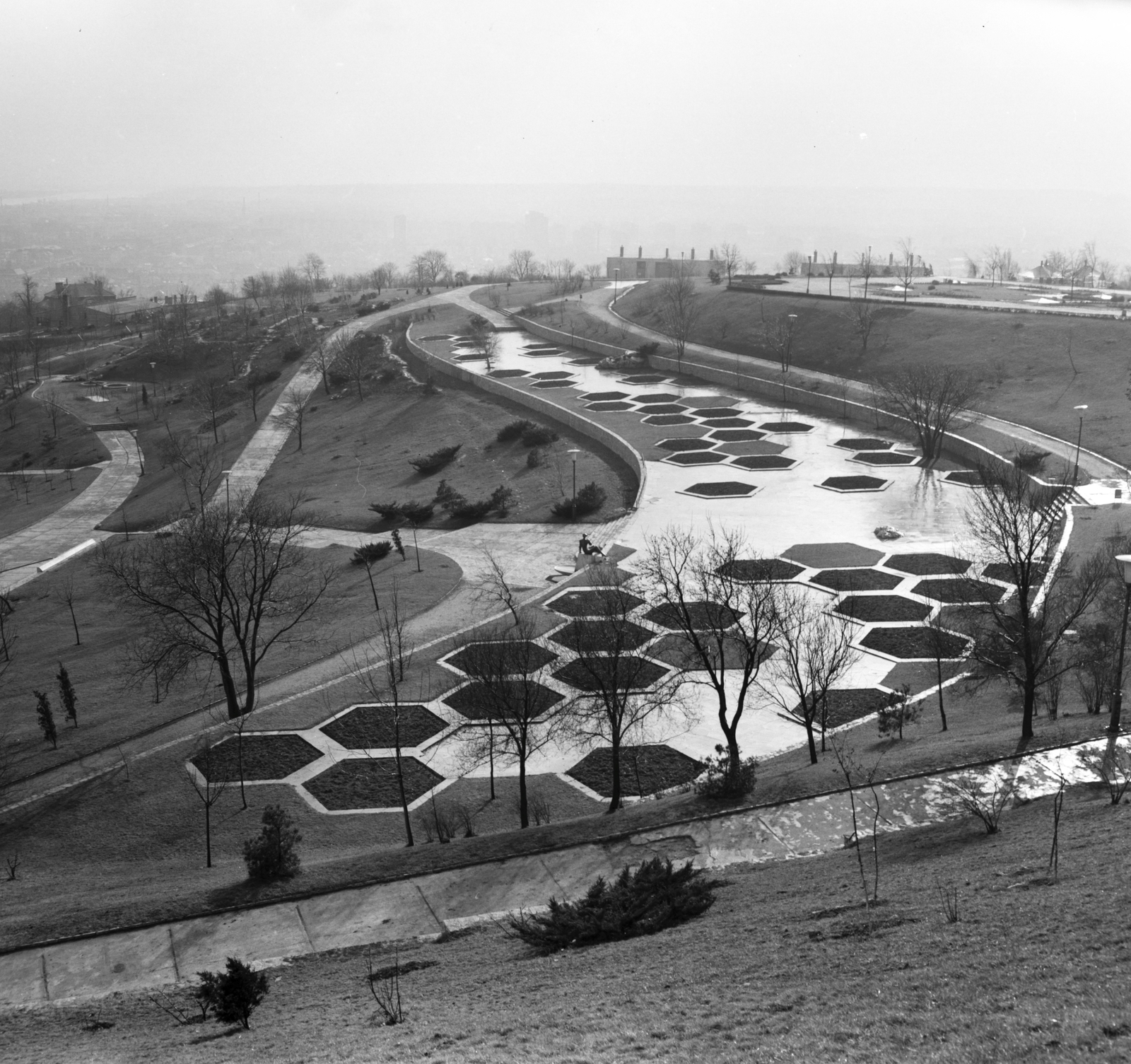 Hungary, Budapest XI., déli lejtő a Citadella alatt, Jubileumi park., 1971, FŐMTERV, Budapest, Fortepan #252896