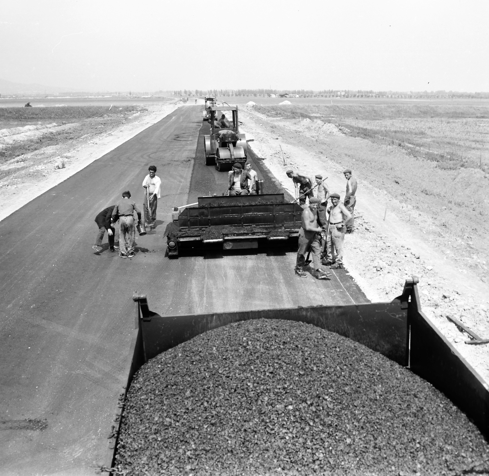 Hungary, Budapest III., a 11-es főút építése a Barát-pataknál., 1971, FŐMTERV, Budapest, Fortepan #252952