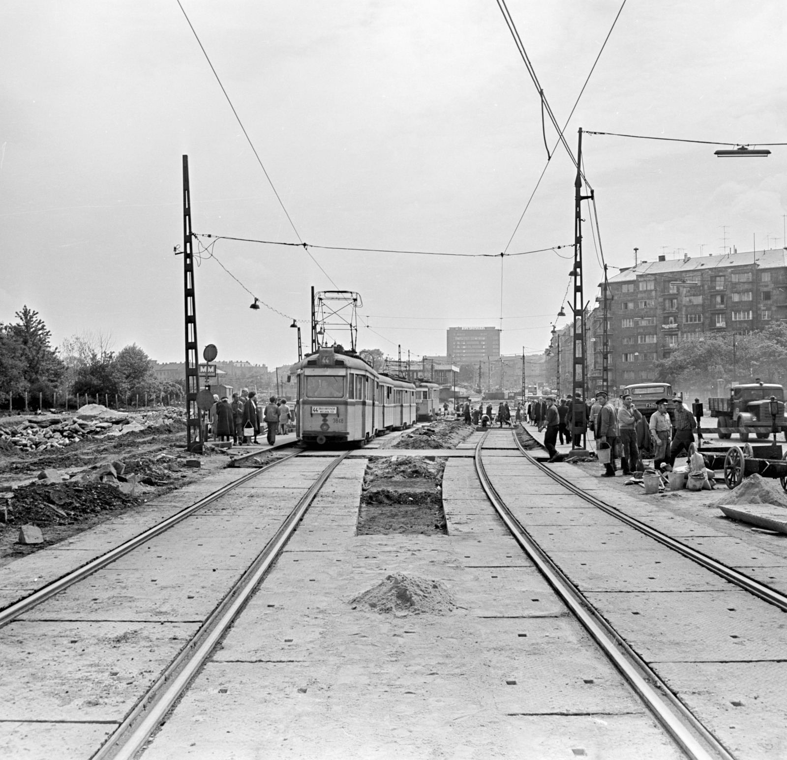 Hungary, Budapest I.,Budapest XII., a Krisztina körút átépítése, jobbra a Magyar Jakobinusok tere., 1972, FŐMTERV, Budapest, Fortepan #253162